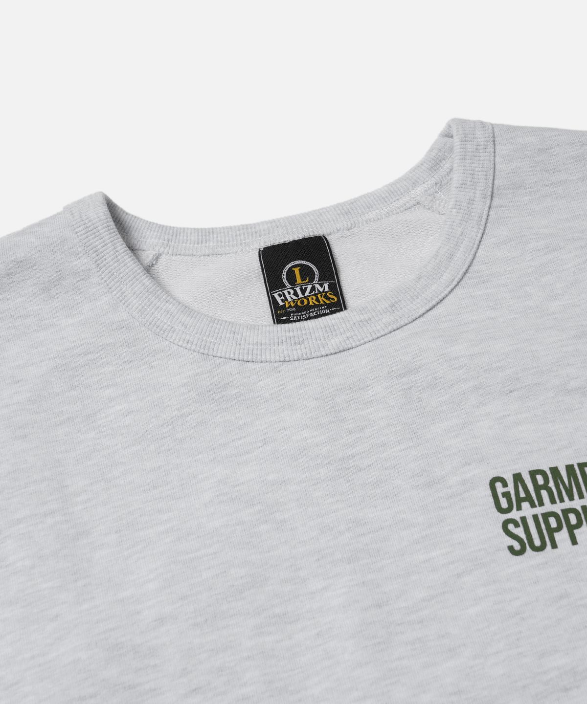 프리즘웍스(FRIZMWORKS) SERVICE LABEL SWEATSHIRT _ WHITE MELANGE