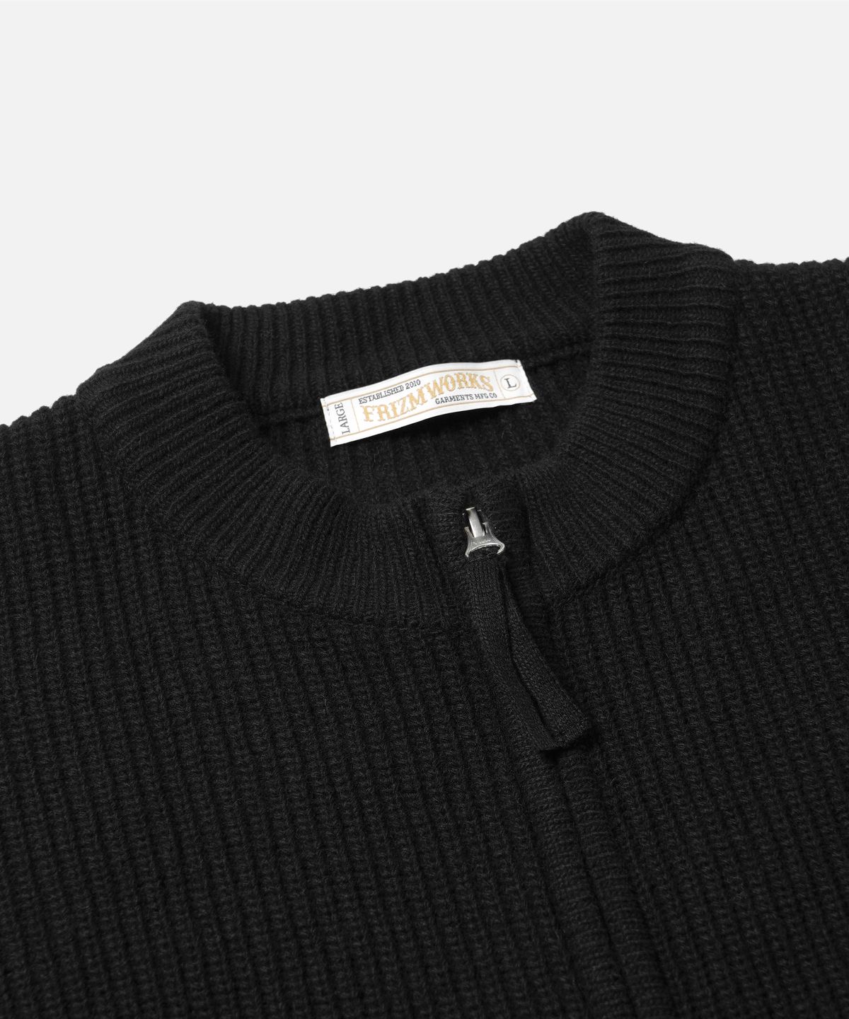 프리즘웍스(FRIZMWORKS) WOOL DECK ZIP UP CARDIGAN _ BLACK