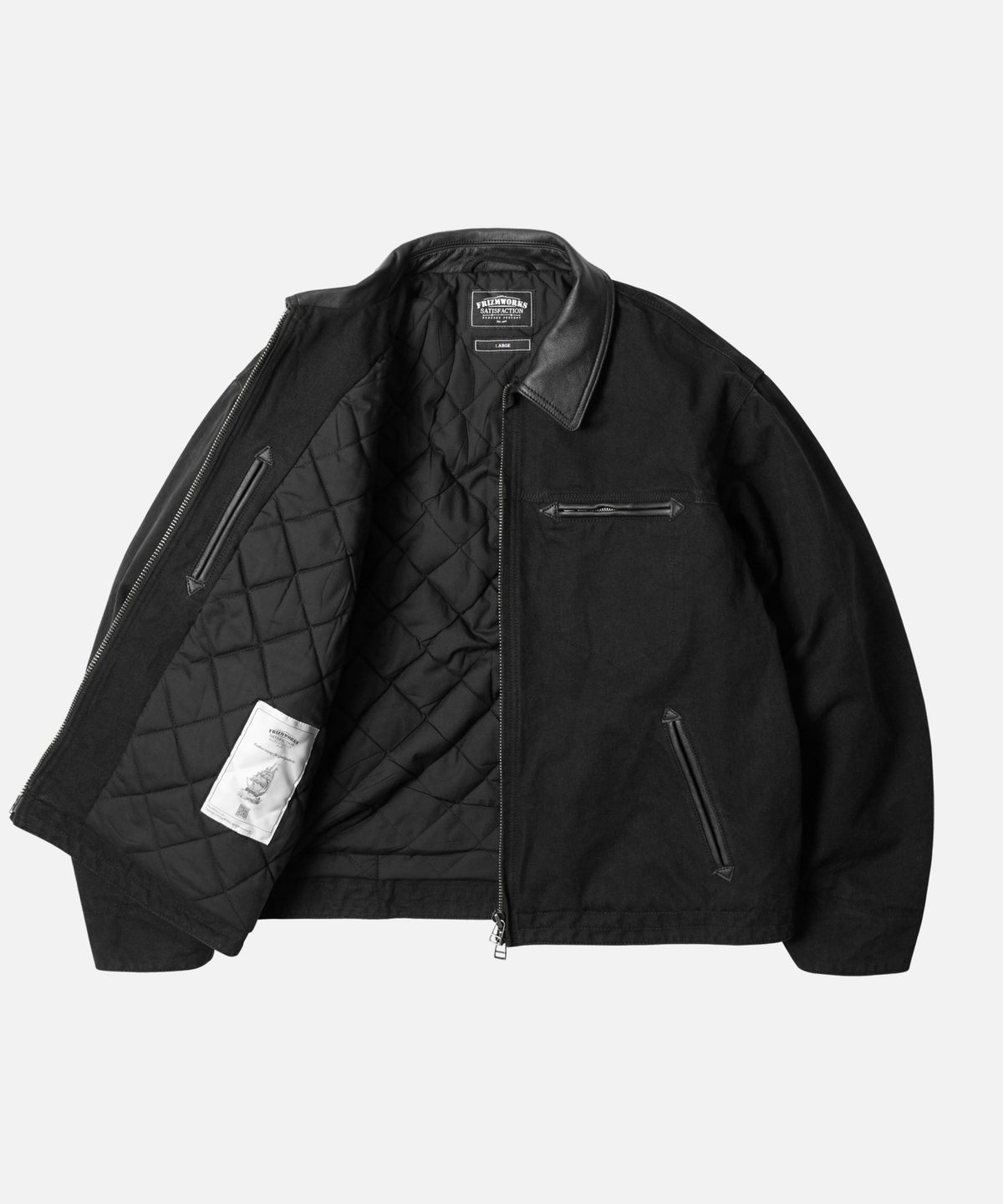 프리즘웍스(FRIZMWORKS) HEAVY CANVAS DESTROYED WORK JACKET _ BLACK