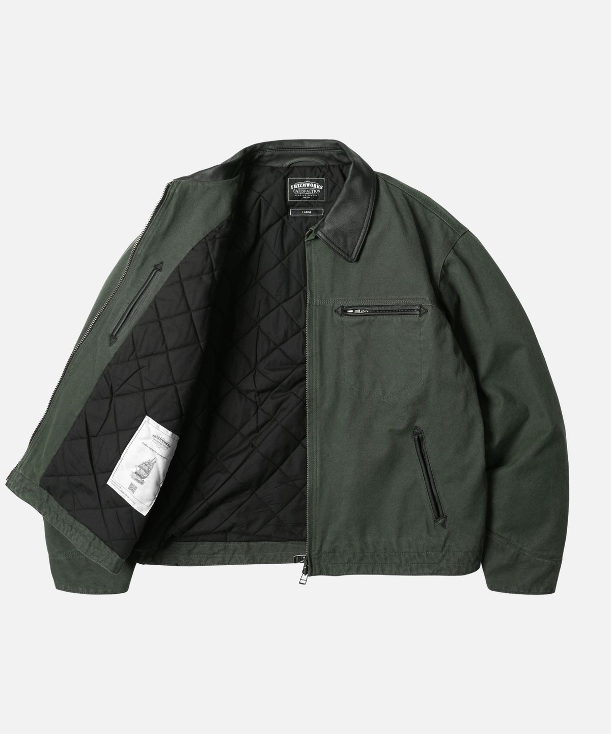 프리즘웍스(FRIZMWORKS) HEAVY CANVAS DESTROYED WORK JACKET _ OLIVE