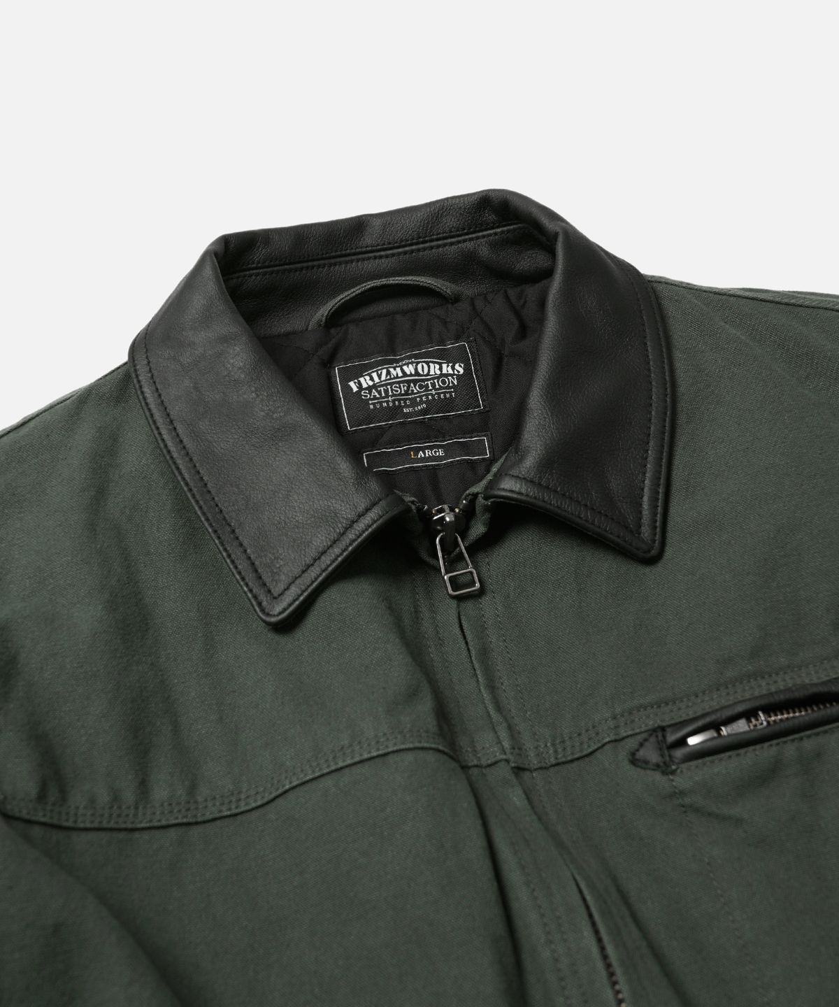 프리즘웍스(FRIZMWORKS) HEAVY CANVAS DESTROYED WORK JACKET _ OLIVE