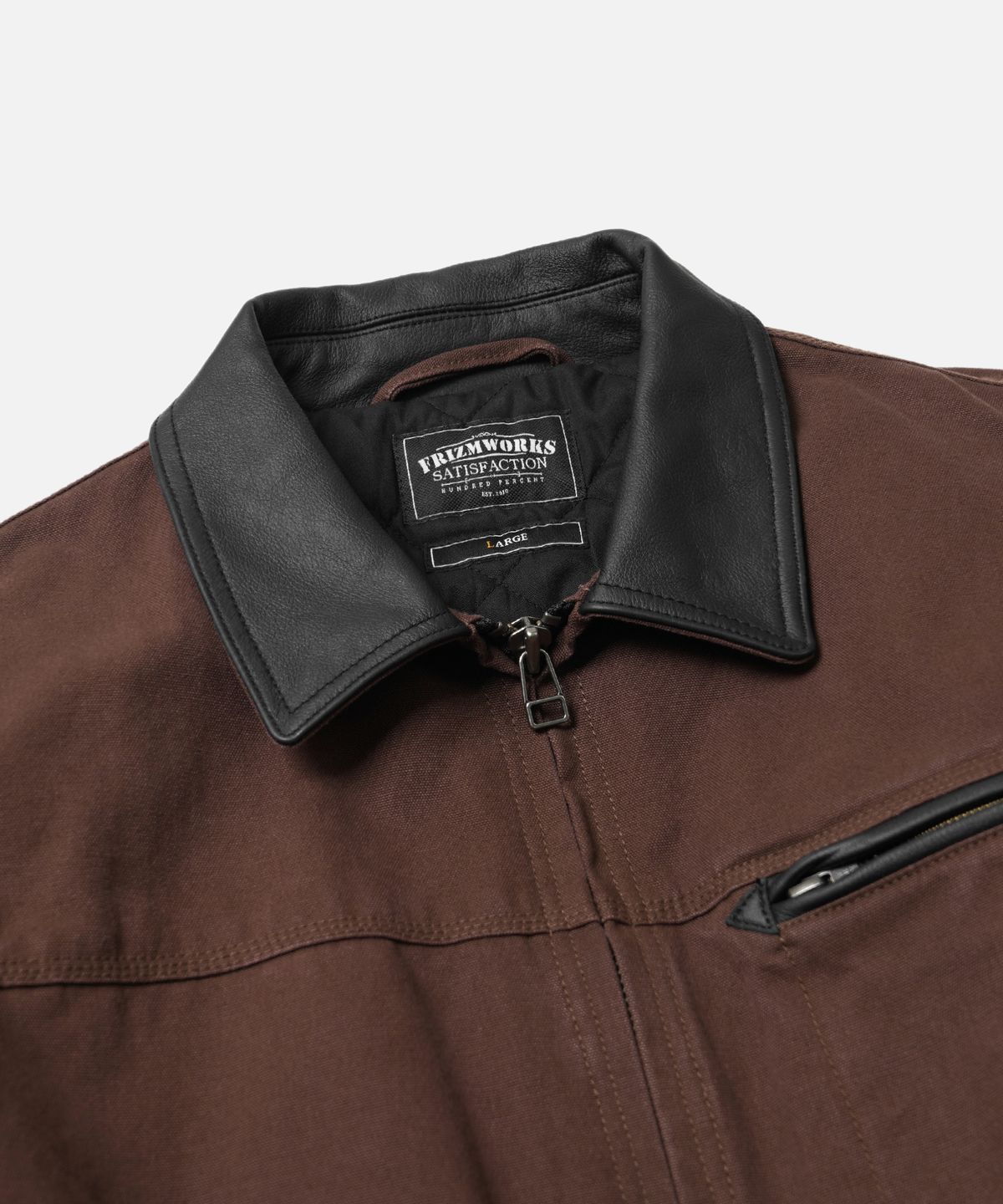 프리즘웍스(FRIZMWORKS) HEAVY CANVAS DESTROYED WORK JACKET _ BROWN