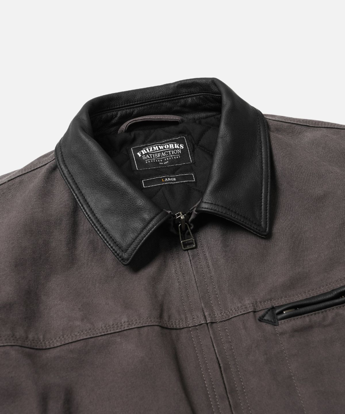 프리즘웍스(FRIZMWORKS) HEAVY CANVAS DESTROYED WORK JACKET _ MUD