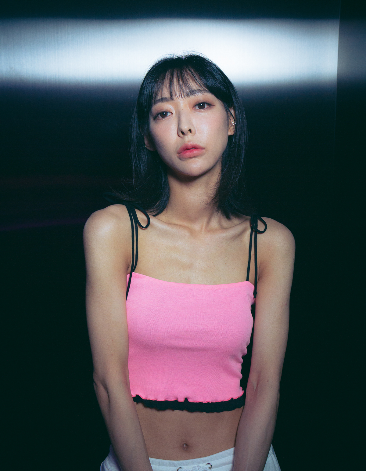워독(WARDOG) 스파게티 스트랩 레이어드 탱크탑 핑크
