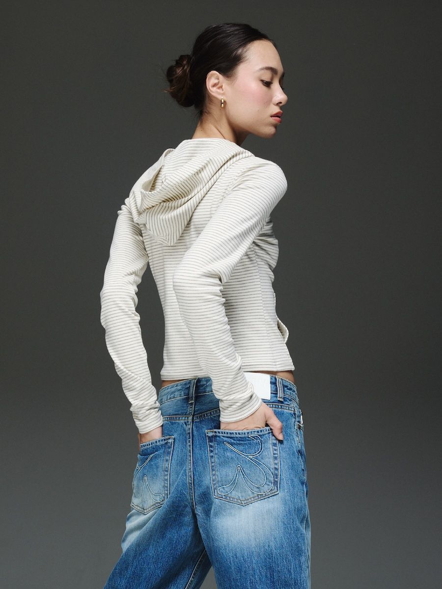 GLOWNY コンフォートフーディー　ストライプ MUSINSA | GLOWNY G COMFORT HOODIE (STRIPE)