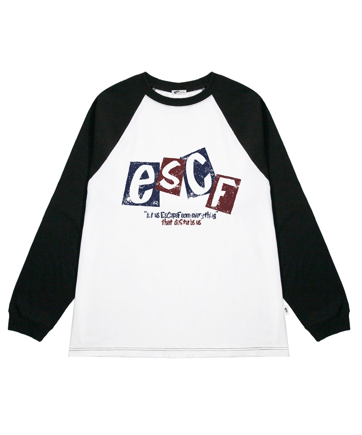 이스케이프프롬(ESCAPEFROM) 스퀘어 빈티지 로고 프린트 롱슬리브 블랙