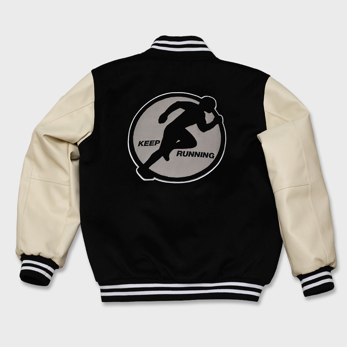리스펙트(RESPECT) work out keep running varsity jacket (black)
