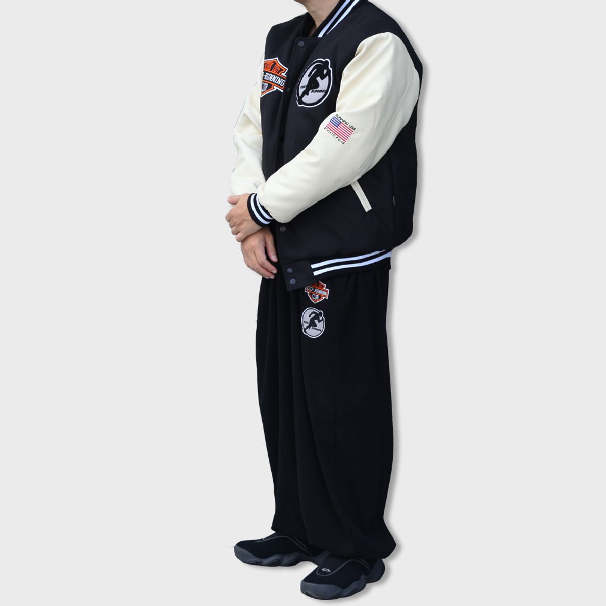 리스펙트(RESPECT) work out keep running varsity jacket (black)