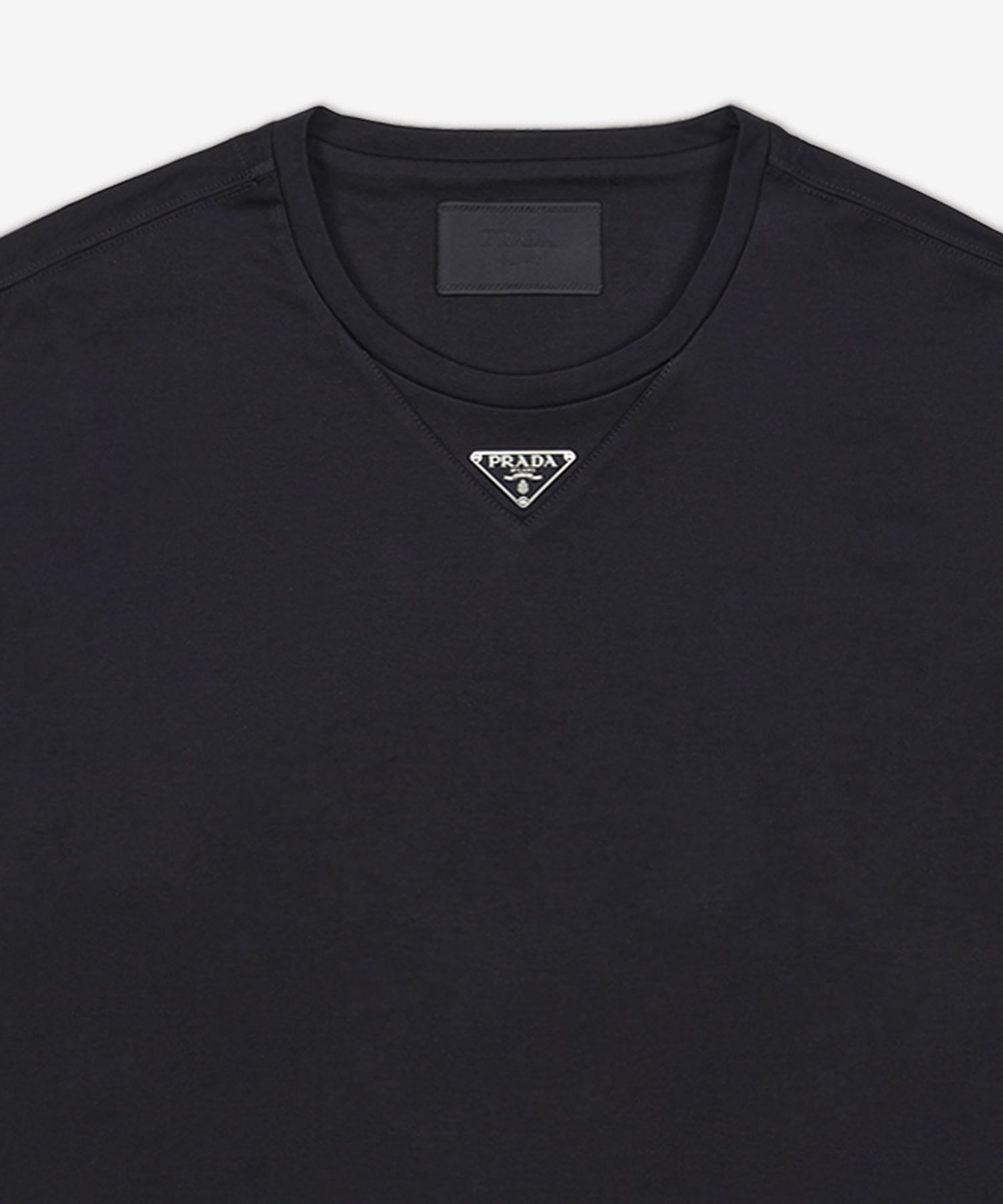 MUSINSA | PRADA Metal Triangle Logo Overfit Short Sleeve T