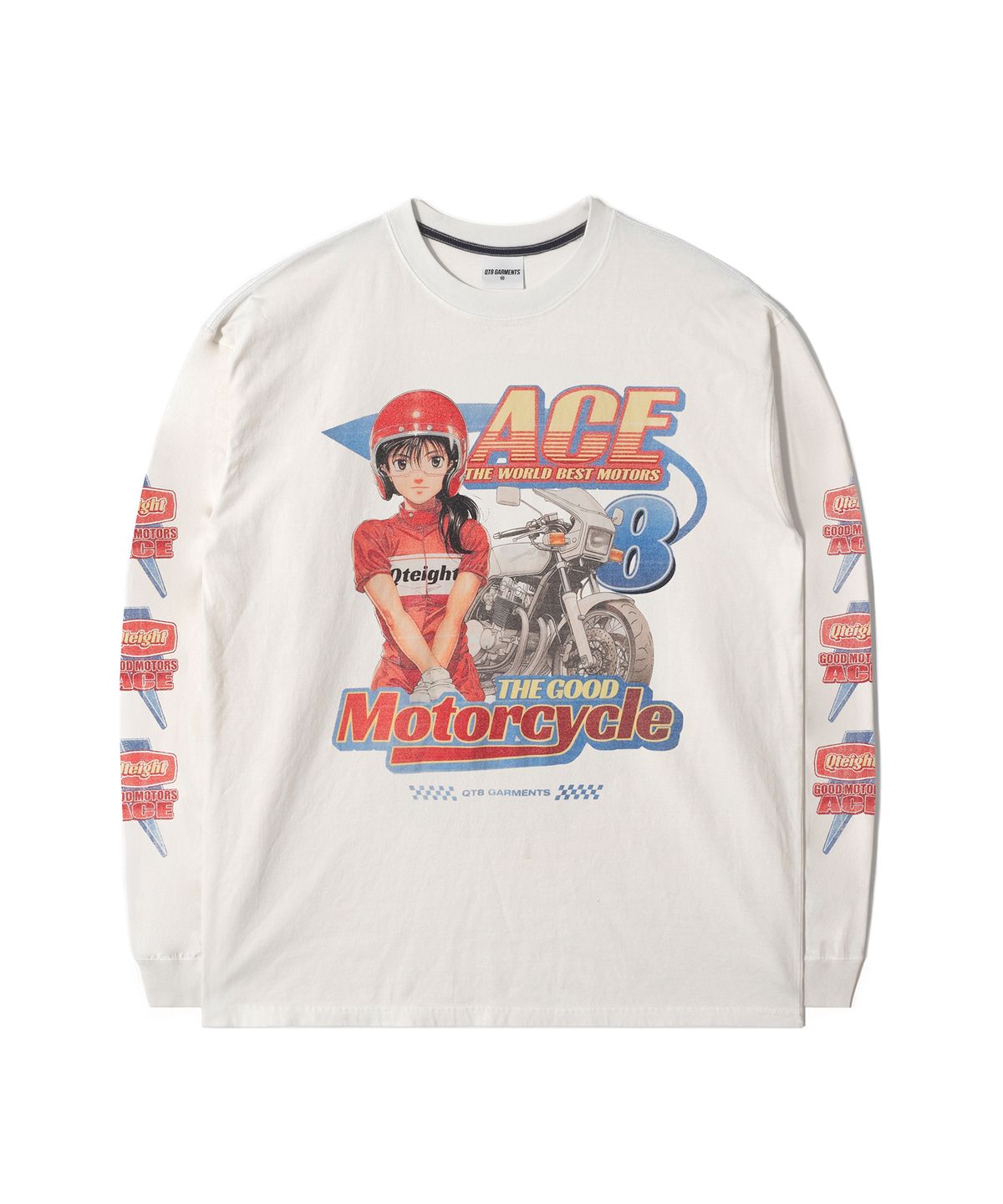큐티에잇 가먼츠(QT8 GARMENTS) LB Ace Motors Washed Long Sleeve (Ecru)