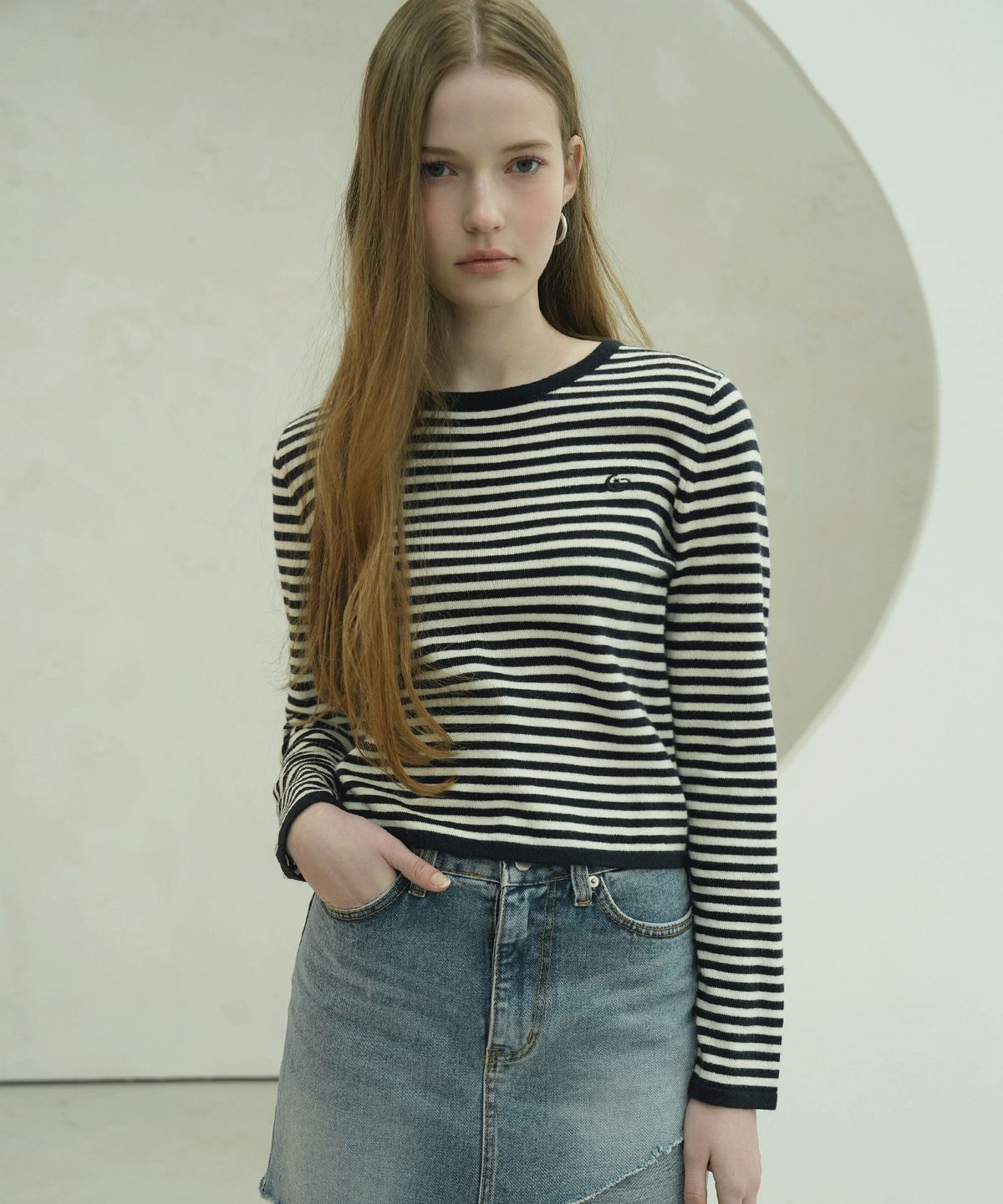 비바셔스(VIVACIOUS) Stripe Round Knit - 3COL