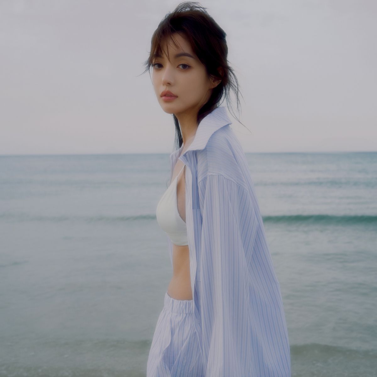도로시와(DOROSIWA) Minimal Garments Lyocell Stripe Pajama Set (Shorts)