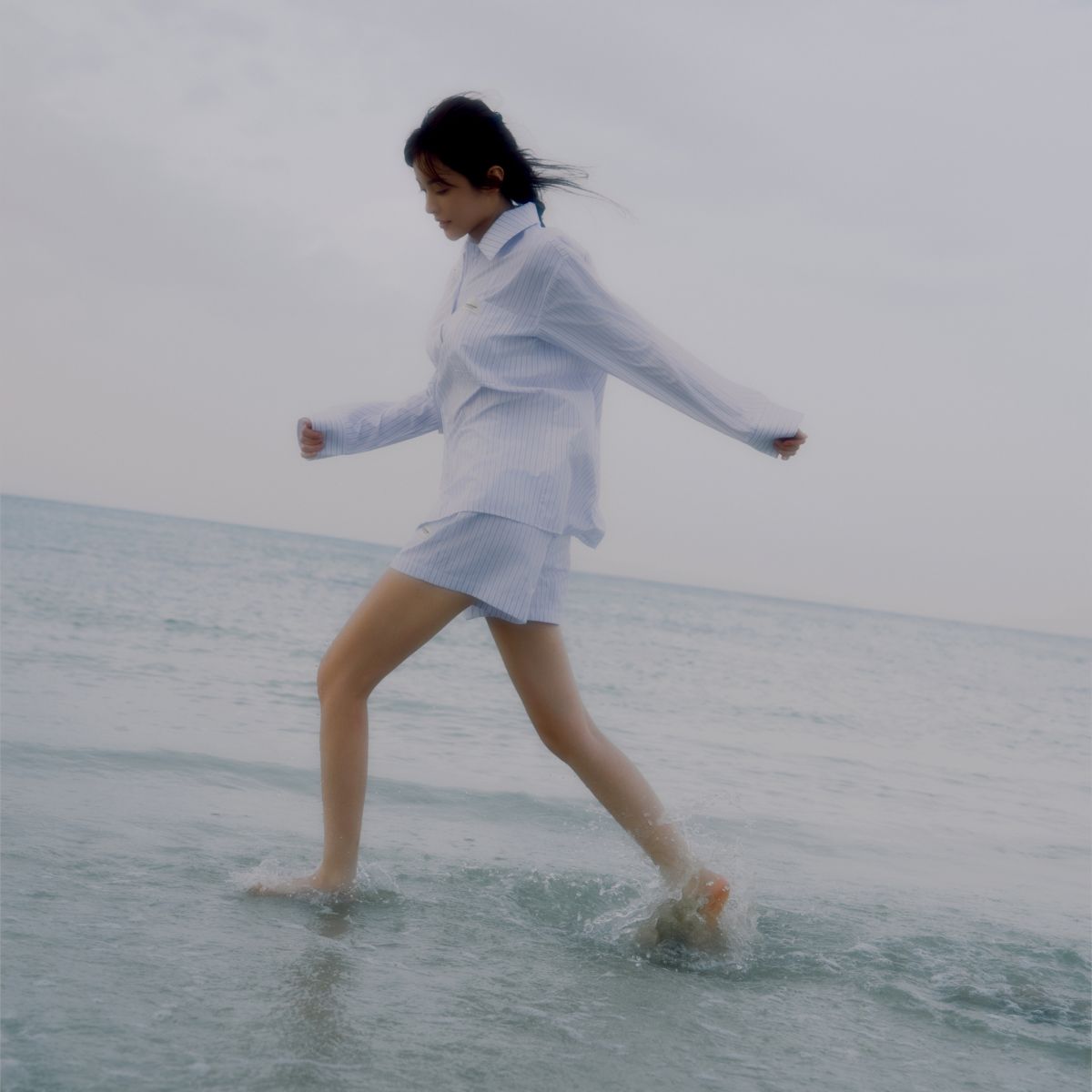 도로시와(DOROSIWA) Minimal Garments Lyocell Stripe Pajama Set (Shorts)