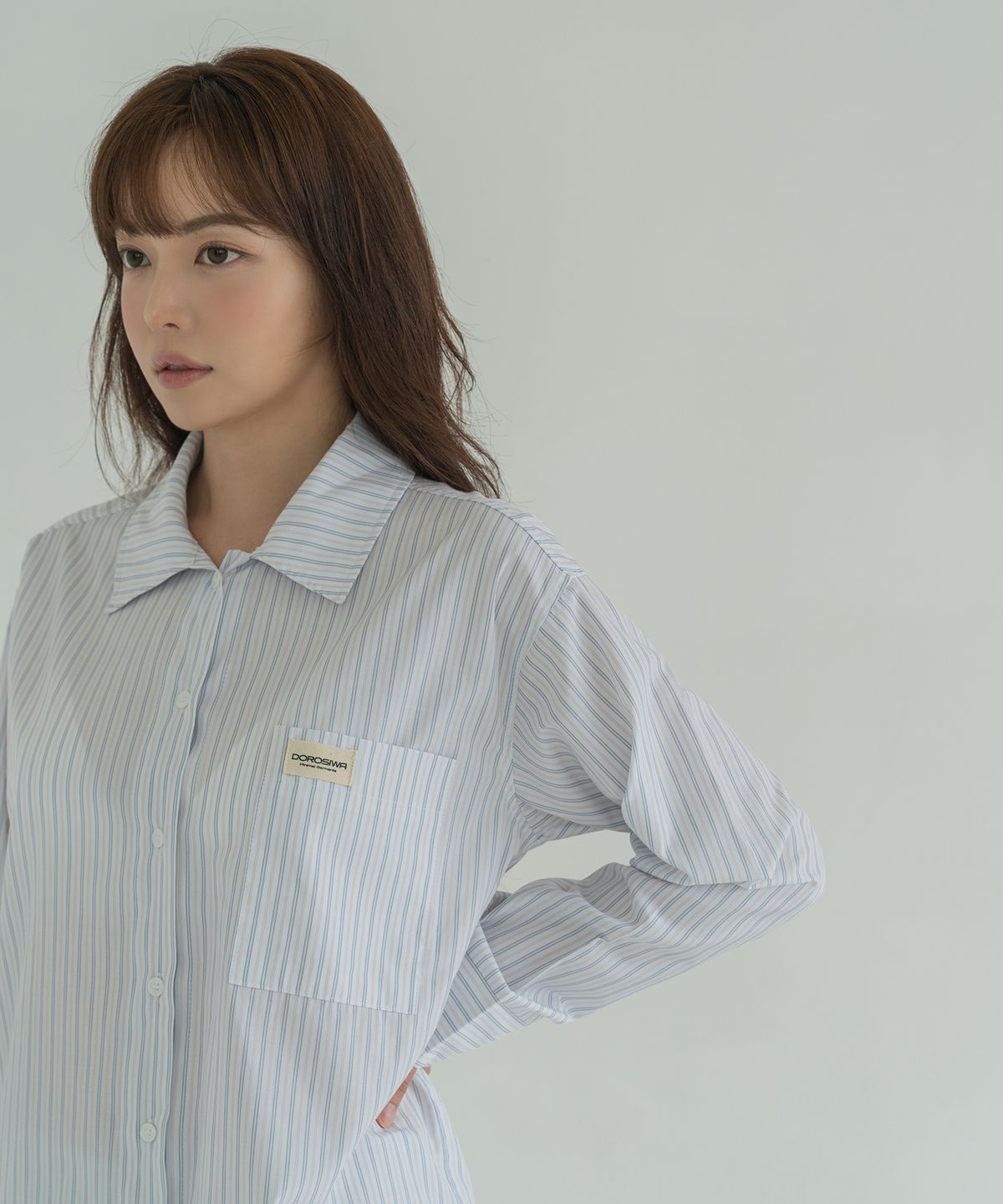 도로시와(DOROSIWA) Minimal Garments Lyocell Stripe Pajama Set (Long)