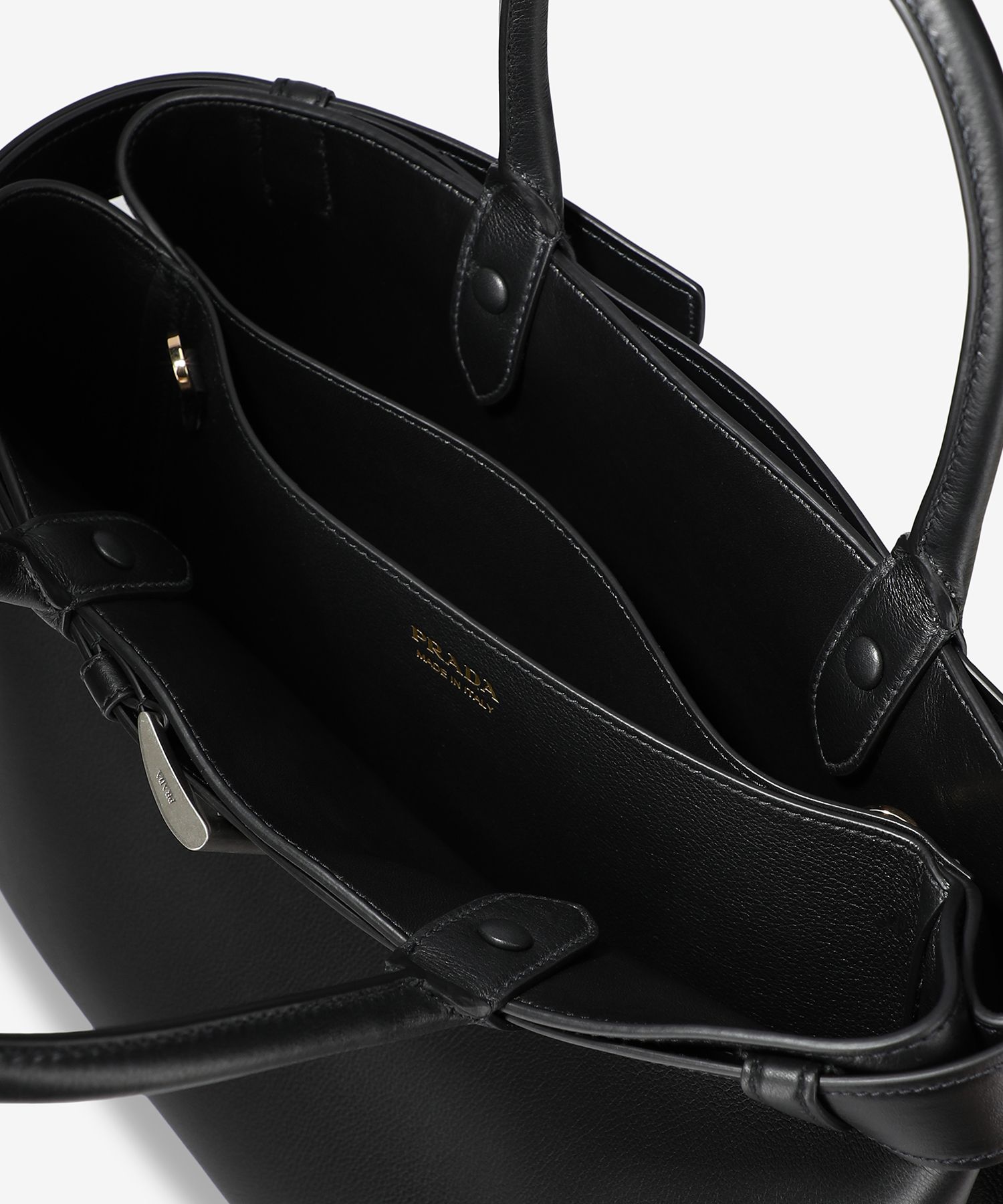 MUSINSA | PRADA Belted Large Buckle Bag - Black