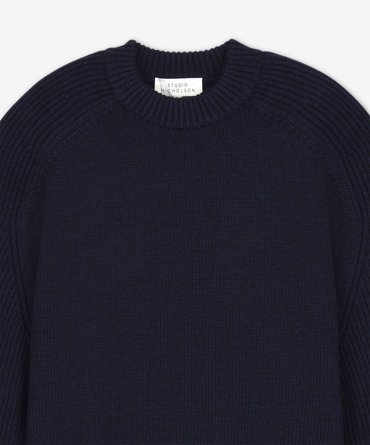 스튜디오니콜슨(STUDIO NICHOLSON) 진 5GG 크루넥 니트 - 네이비말 / JEANSNM1095NAVYMARL