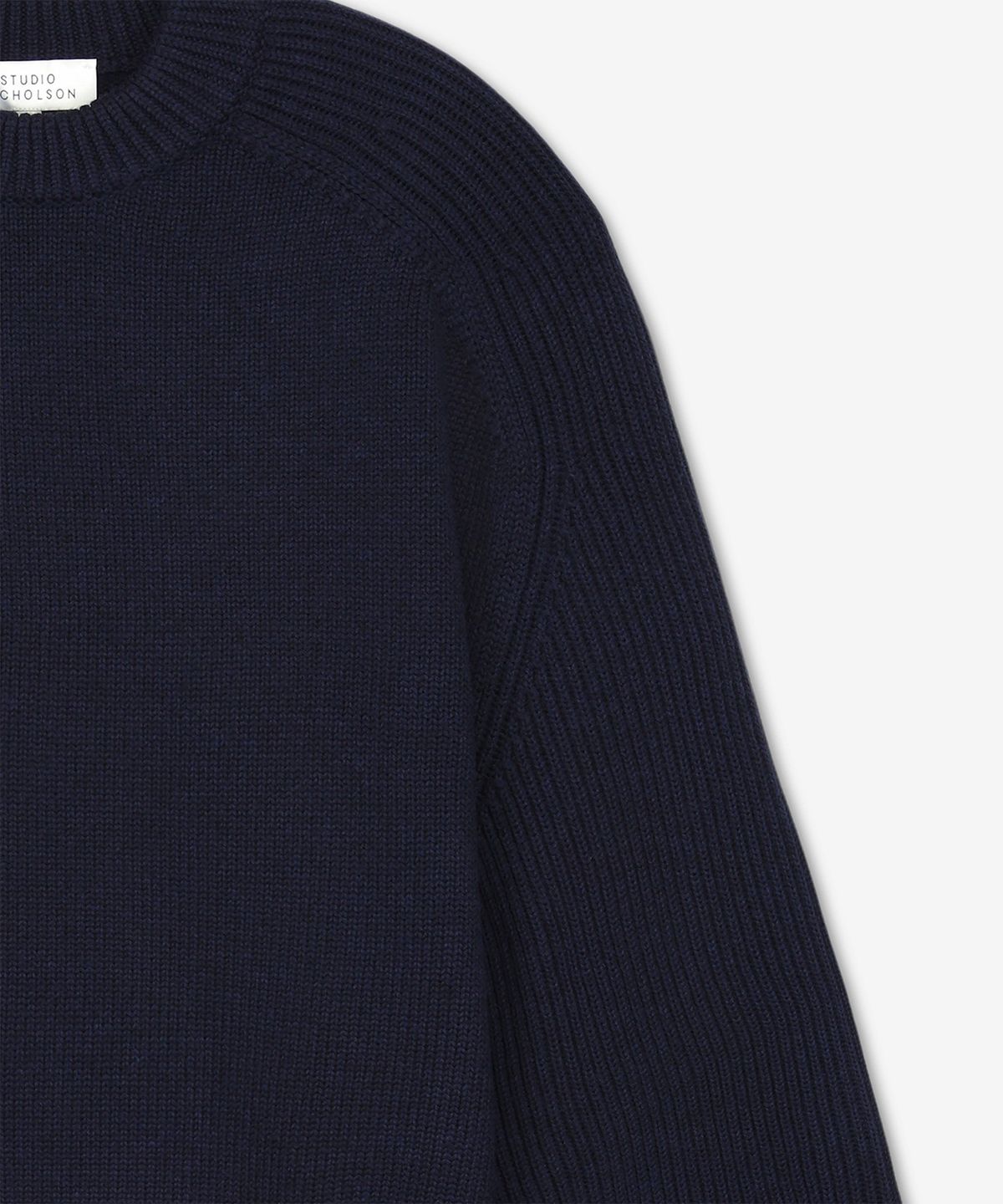 스튜디오니콜슨(STUDIO NICHOLSON) 진 5GG 크루넥 니트 - 네이비말 / JEANSNM1095NAVYMARL