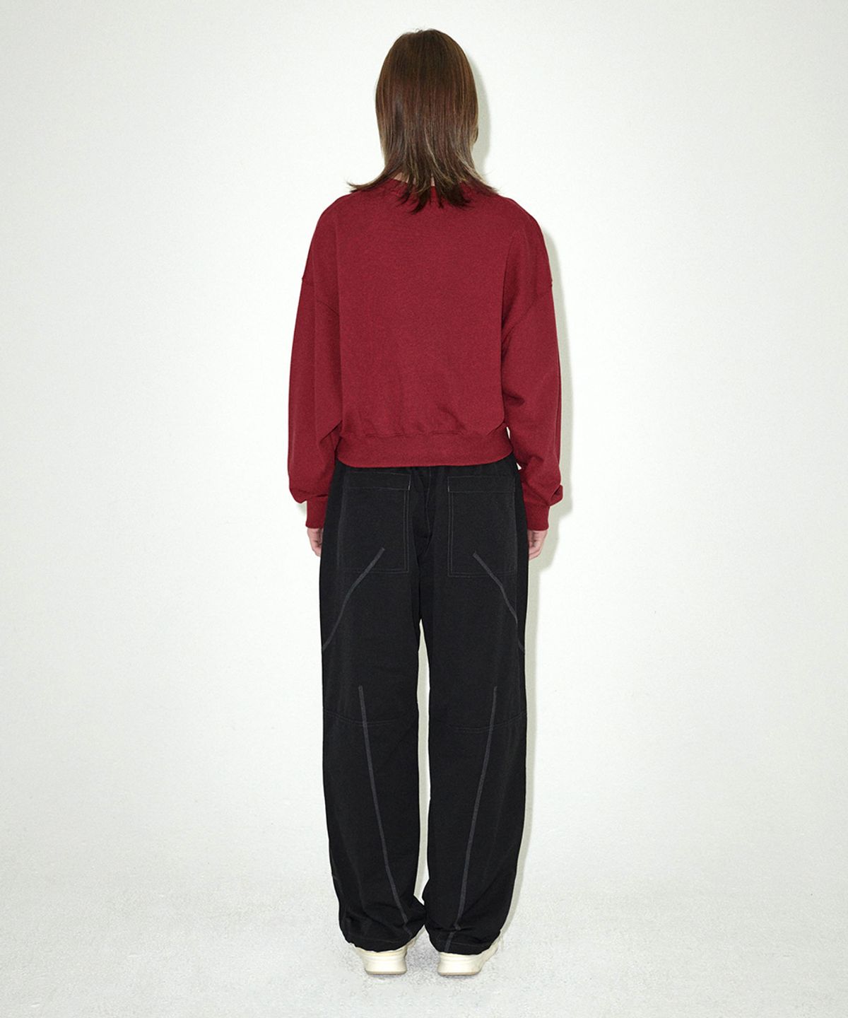 마하그리드(MAHAGRID) ARCH DEPT CROP SWEATSHIRT BURGUNDY(MG2EFFM468A)
