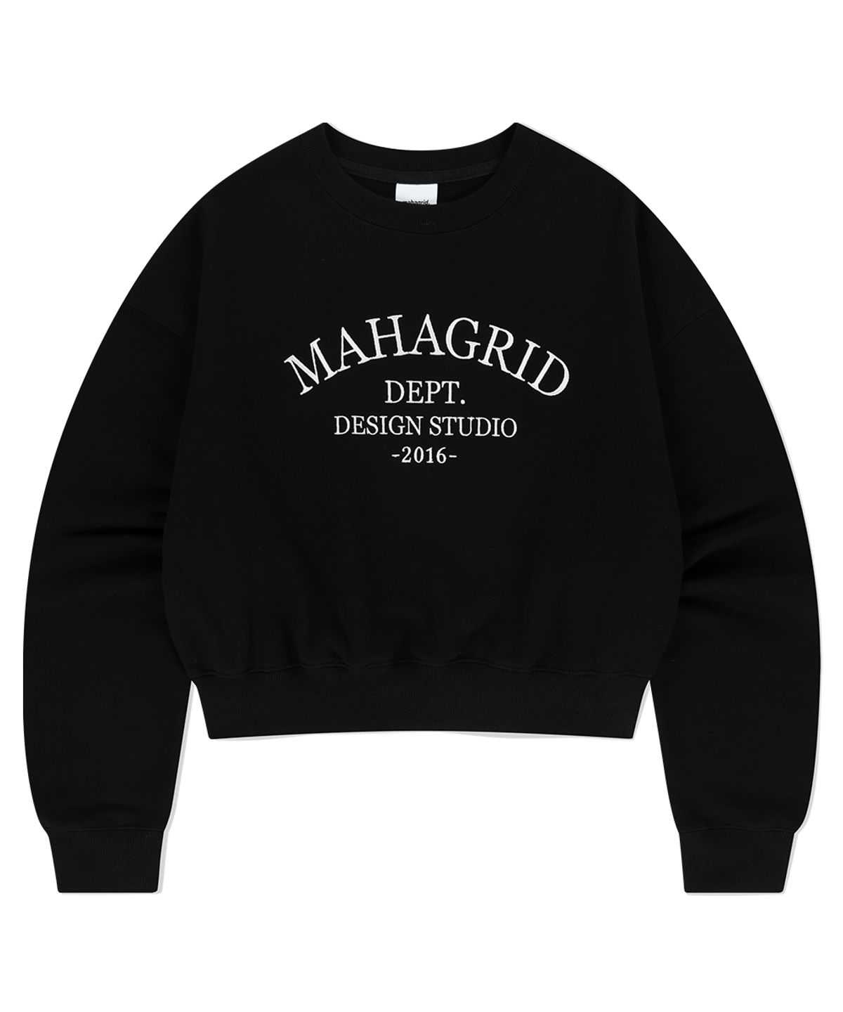 마하그리드(MAHAGRID) ARCH DEPT CROP SWEATSHIRT BLACK(MG2EFFM468A)