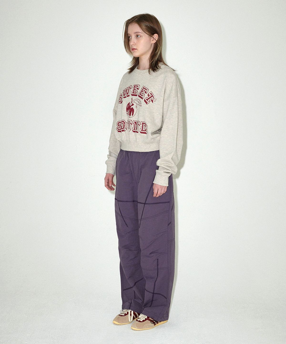 마하그리드(MAHAGRID) SWEET SOUND CROP SWEATSHIRT OATMEAL(MG2EFFM469A)