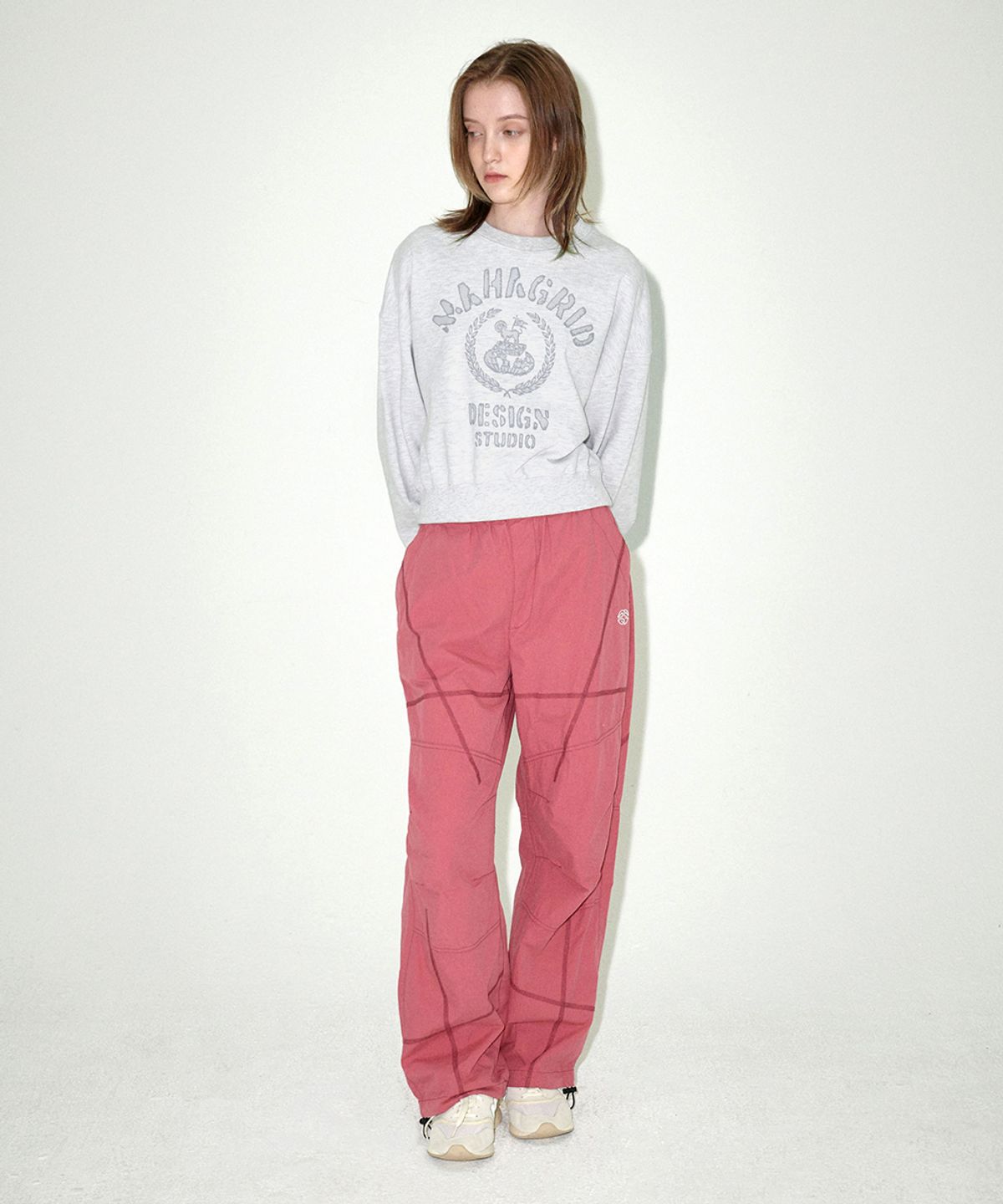 마하그리드(MAHAGRID) VINTAGE COLLEGE CROP SWEATSHIRT LIGHT GREY(MG2EFFM470A)