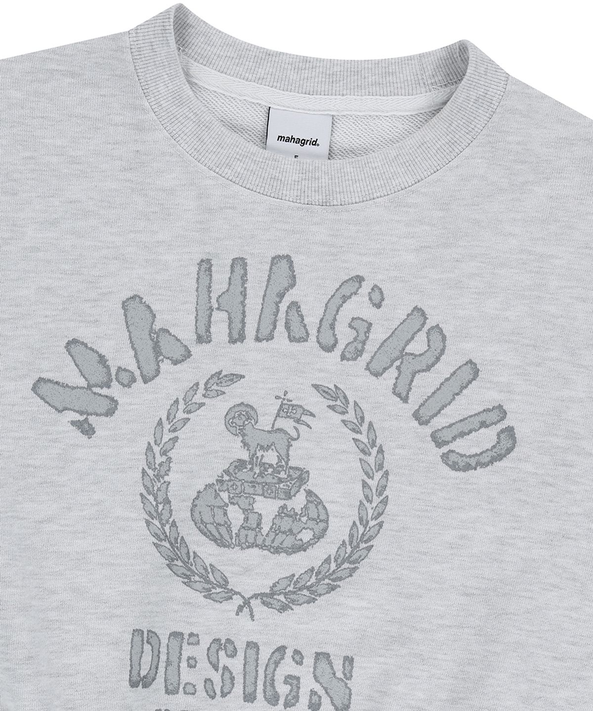 마하그리드(MAHAGRID) VINTAGE COLLEGE CROP SWEATSHIRT LIGHT GREY(MG2EFFM470A)