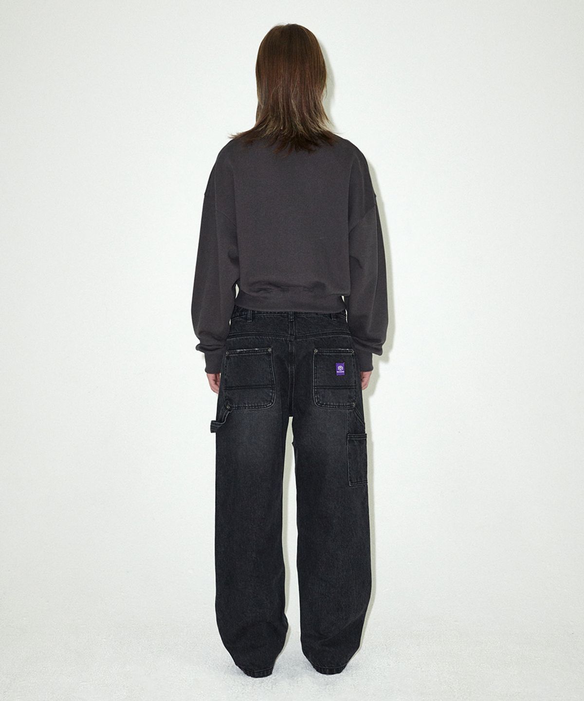 마하그리드(MAHAGRID) VINTAGE COLLEGE CROP SWEATSHIRT CHARCOAL(MG2EFFM470A)
