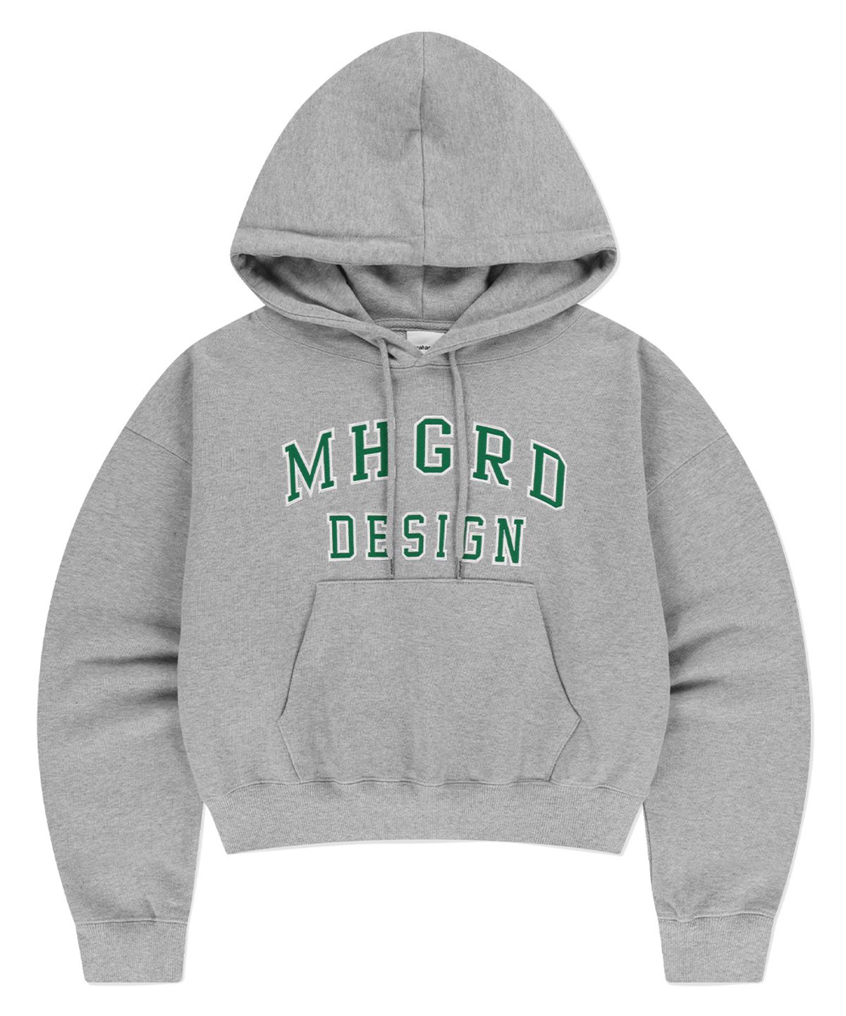 마하그리드(MAHAGRID) MHGRD APPLIQUE CROP HOODIE GREY(MG2EFFM431A)