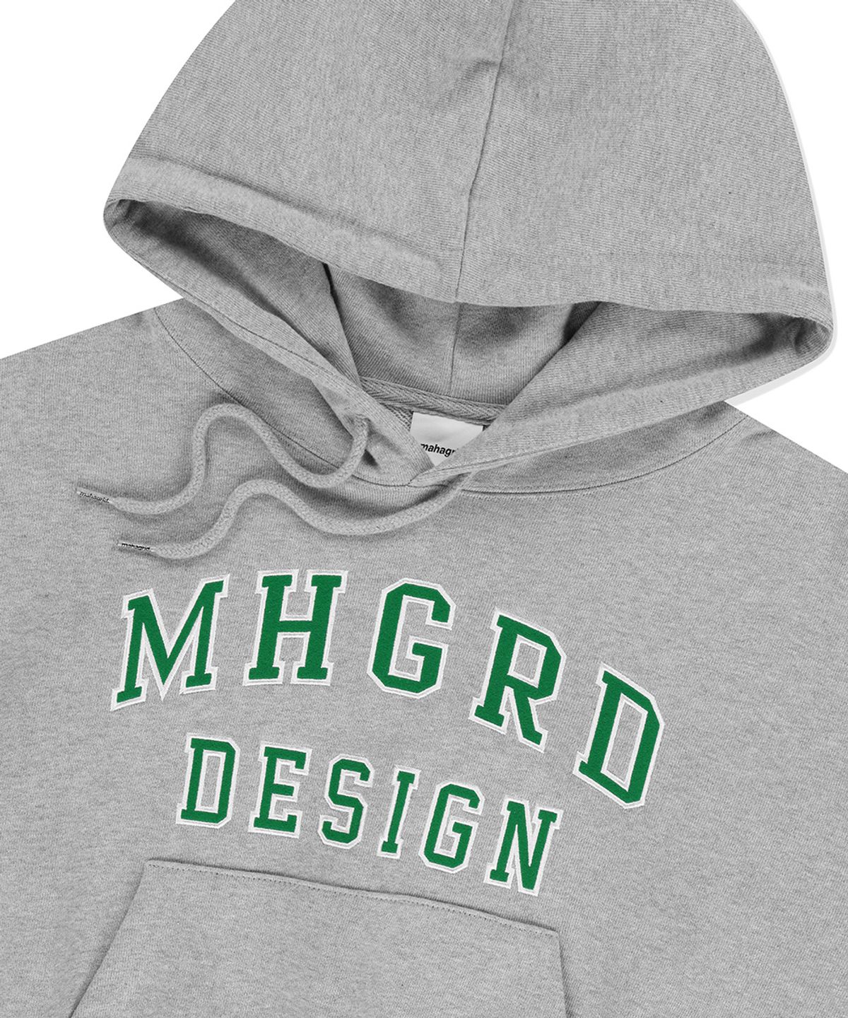마하그리드(MAHAGRID) MHGRD APPLIQUE CROP HOODIE GREY(MG2EFFM431A)