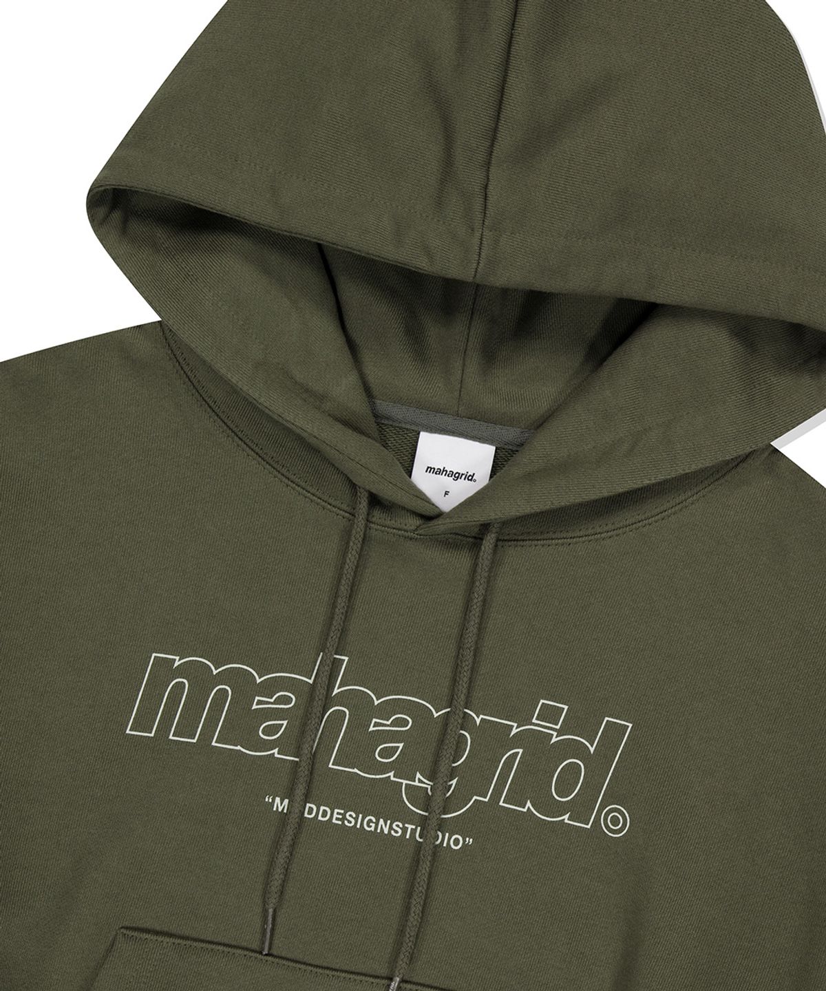마하그리드(MAHAGRID) THIRD LOGO CROP HOODIE OLIVE(MG2EFFM433A)