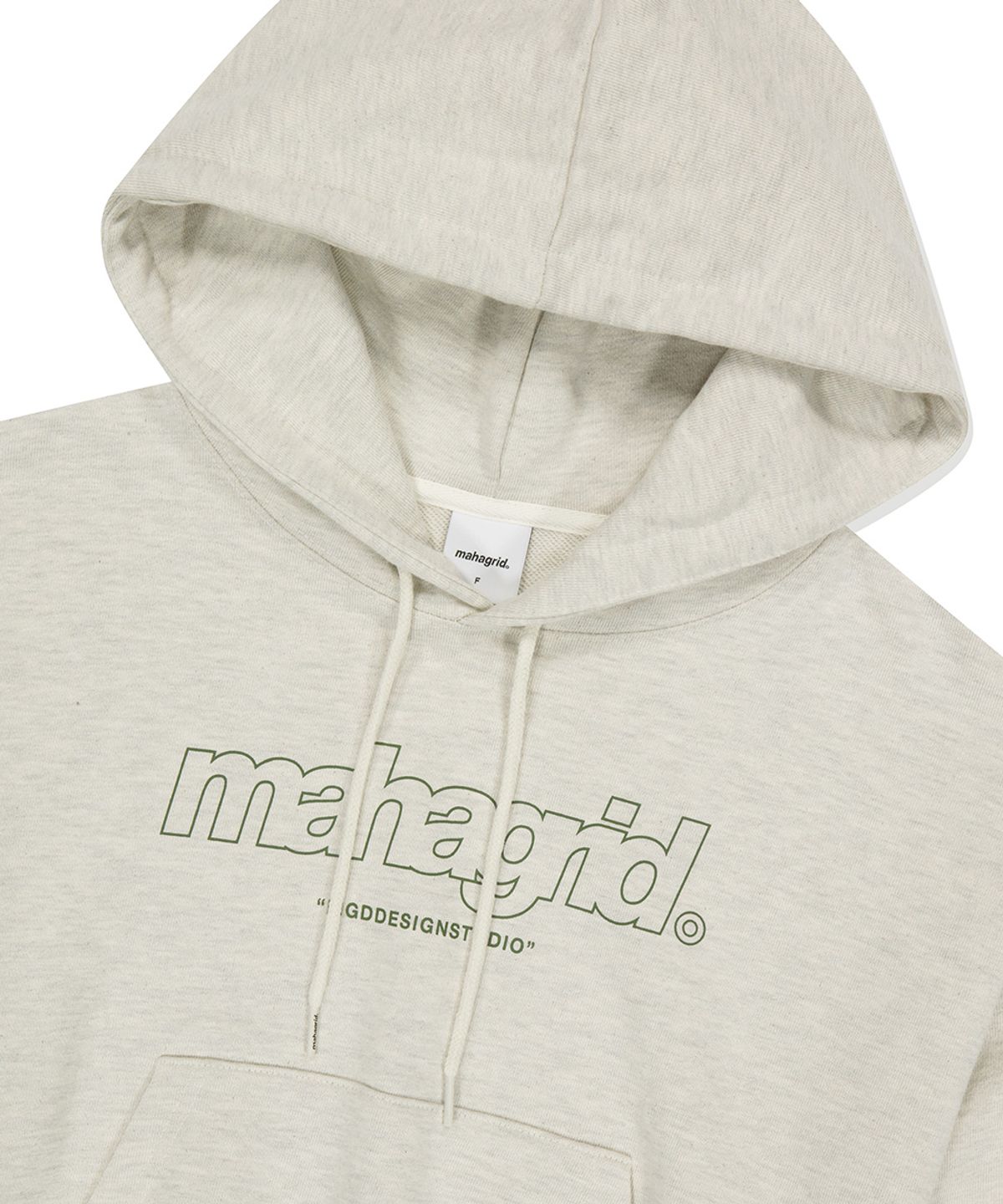 마하그리드(MAHAGRID) THIRD LOGO CROP HOODIE OATMEAL(MG2EFFM433A)