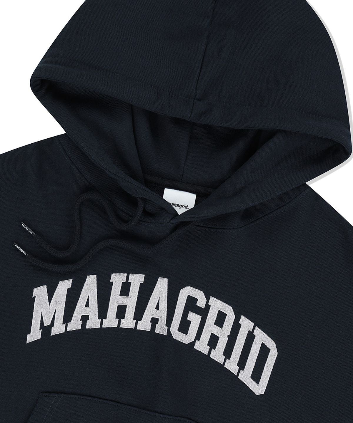 마하그리드(MAHAGRID) VARSITY LOGO CROP HOODIE NAVY(MG2EFFM434A)