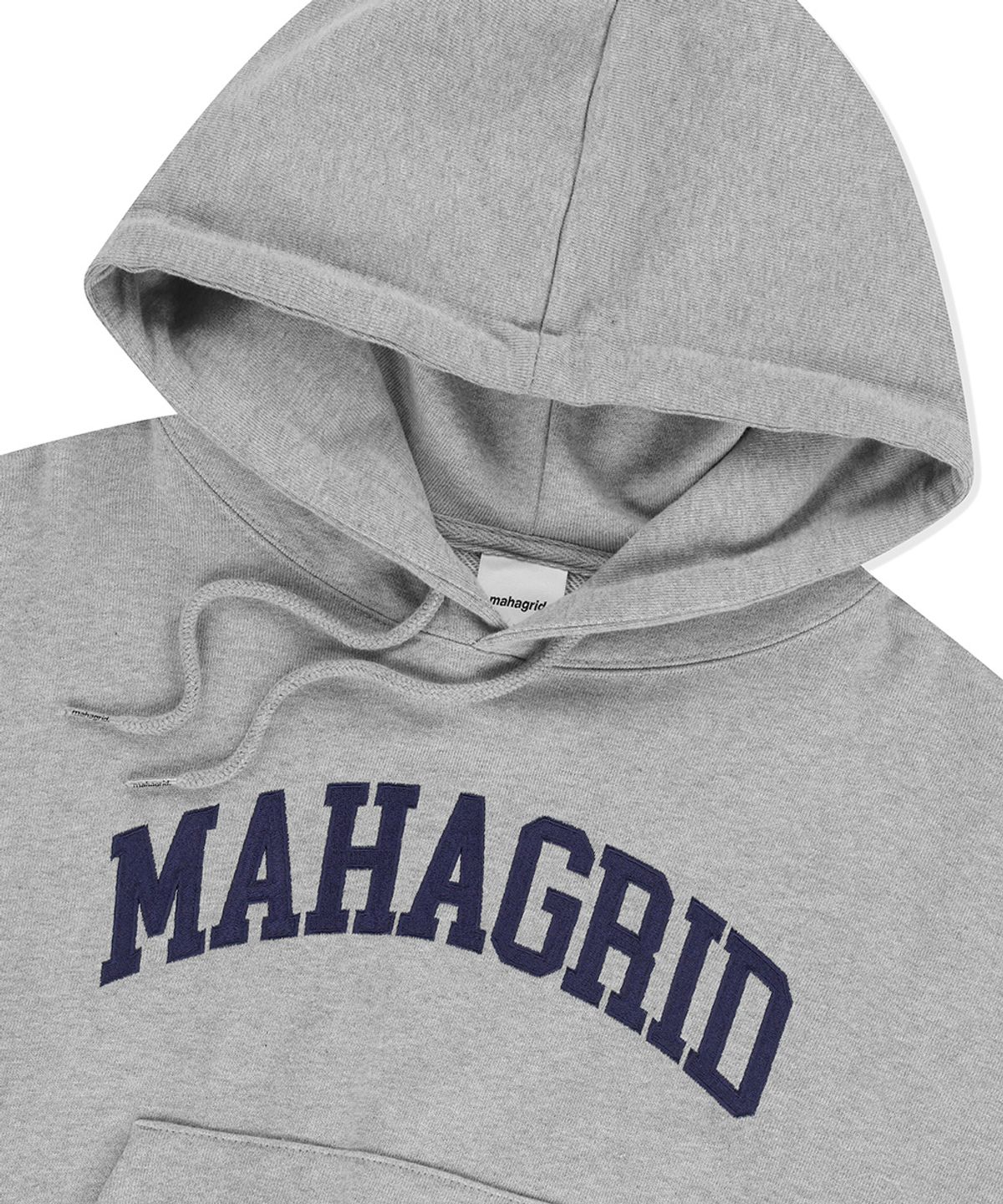 마하그리드(MAHAGRID) VARSITY LOGO CROP HOODIE GREY(MG2EFFM434A)