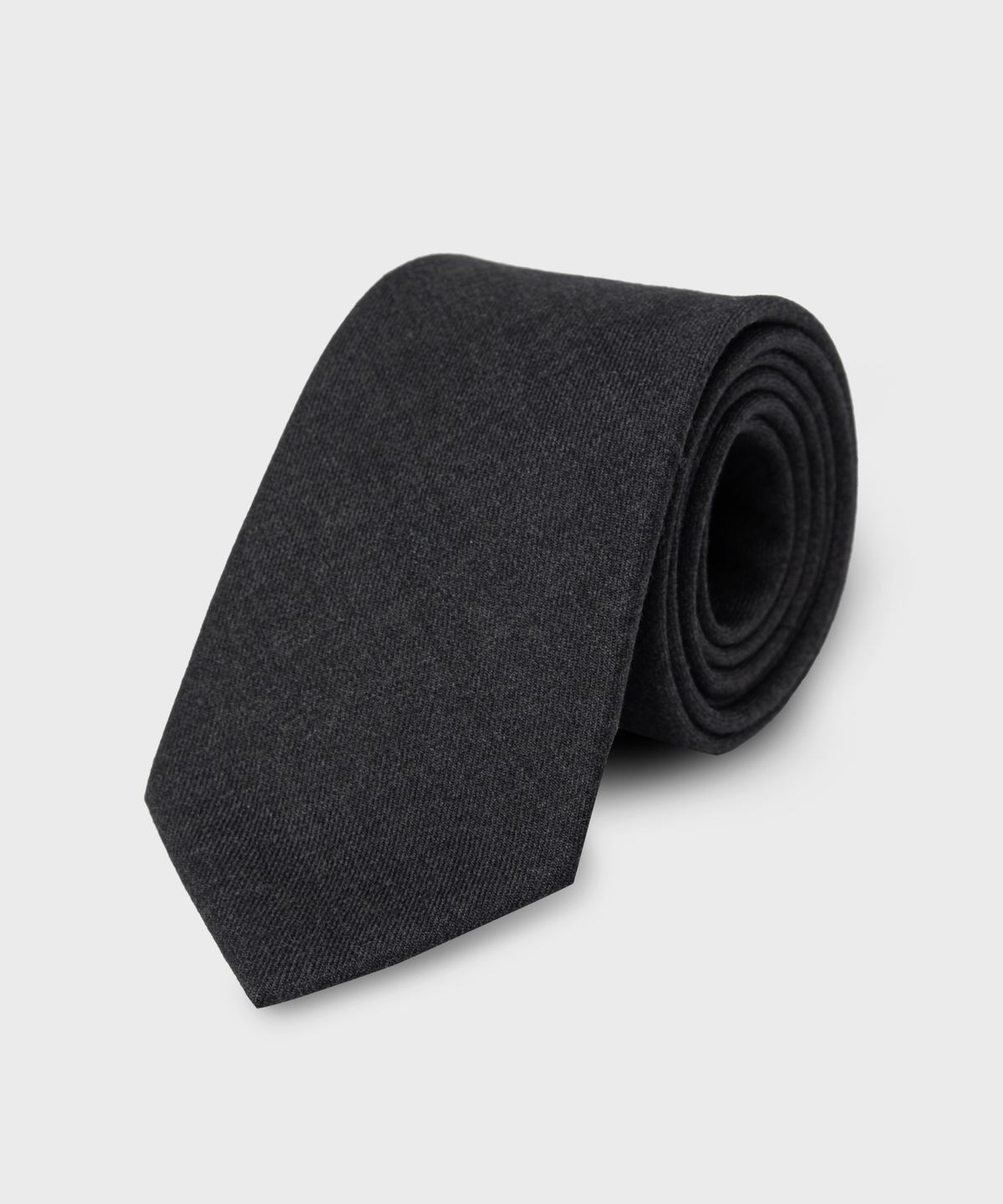 넌블랭크(NONBLANK) 울 100 솔리드 타이_DARK GREY