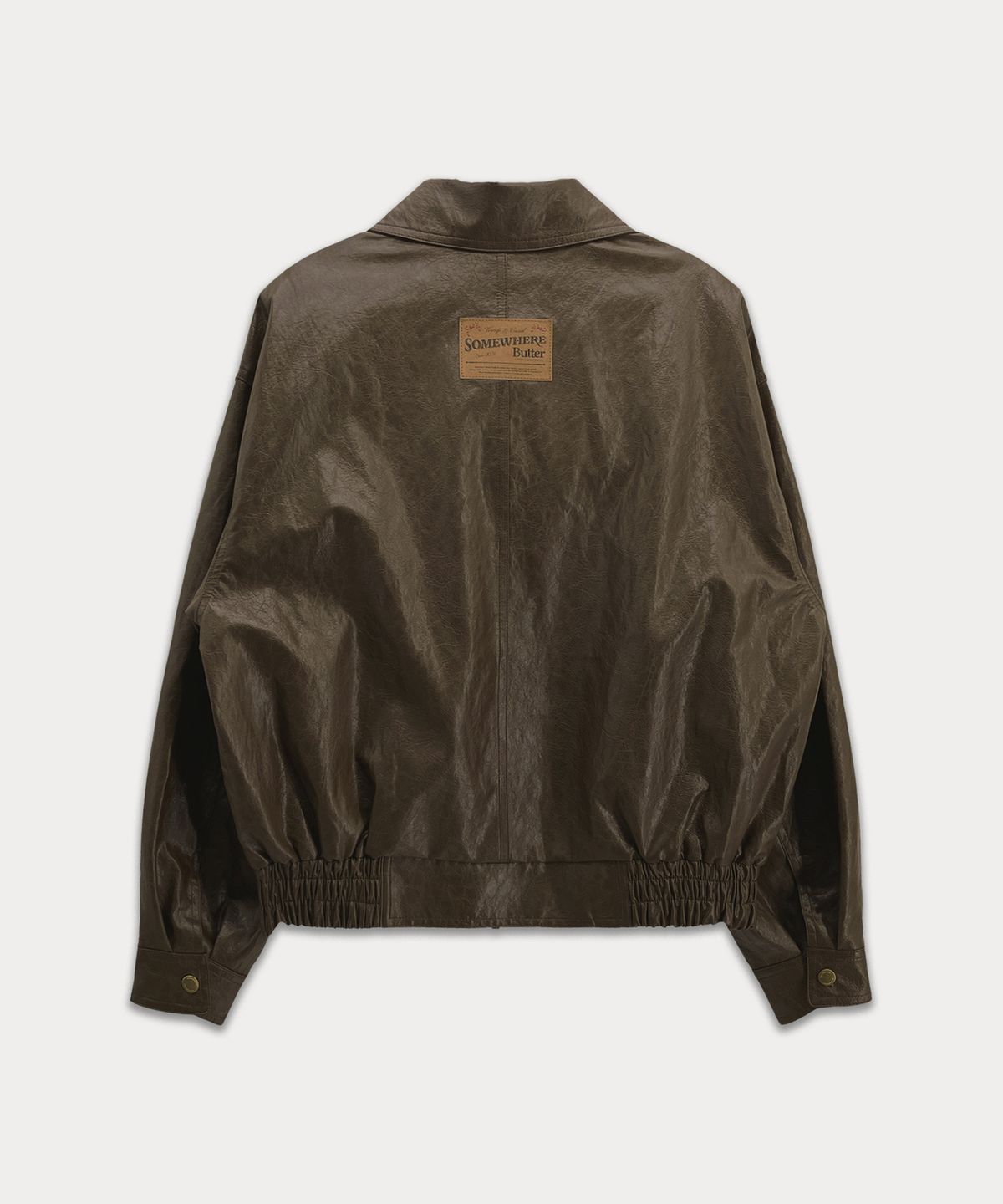 썸웨어버터(SOMEWHEREBUTTER) Devon leather blouson - Brown