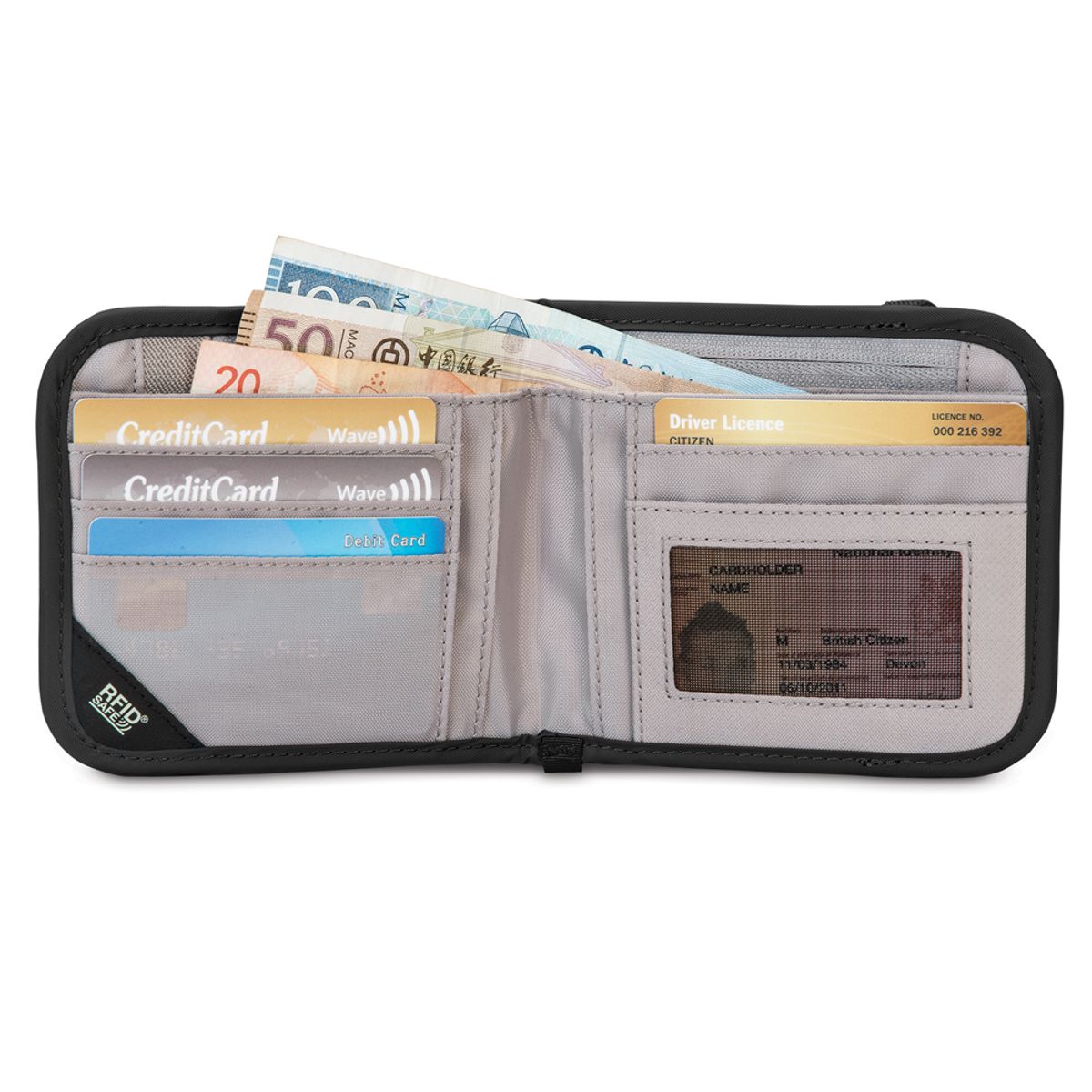 팩세이프(PACSAFE) RFID V100 바이폴드 반지갑