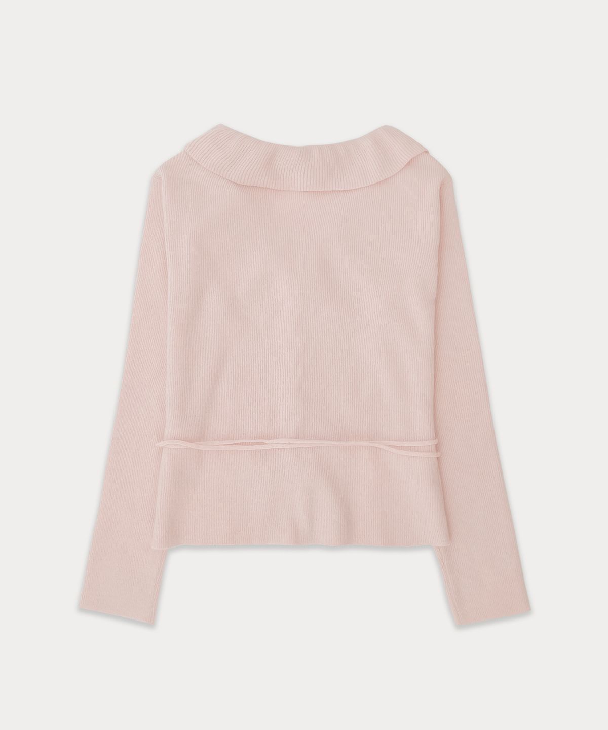 썸웨어버터(SOMEWHEREBUTTER) Ruffle ribbon cashmere cardigan - Pink
