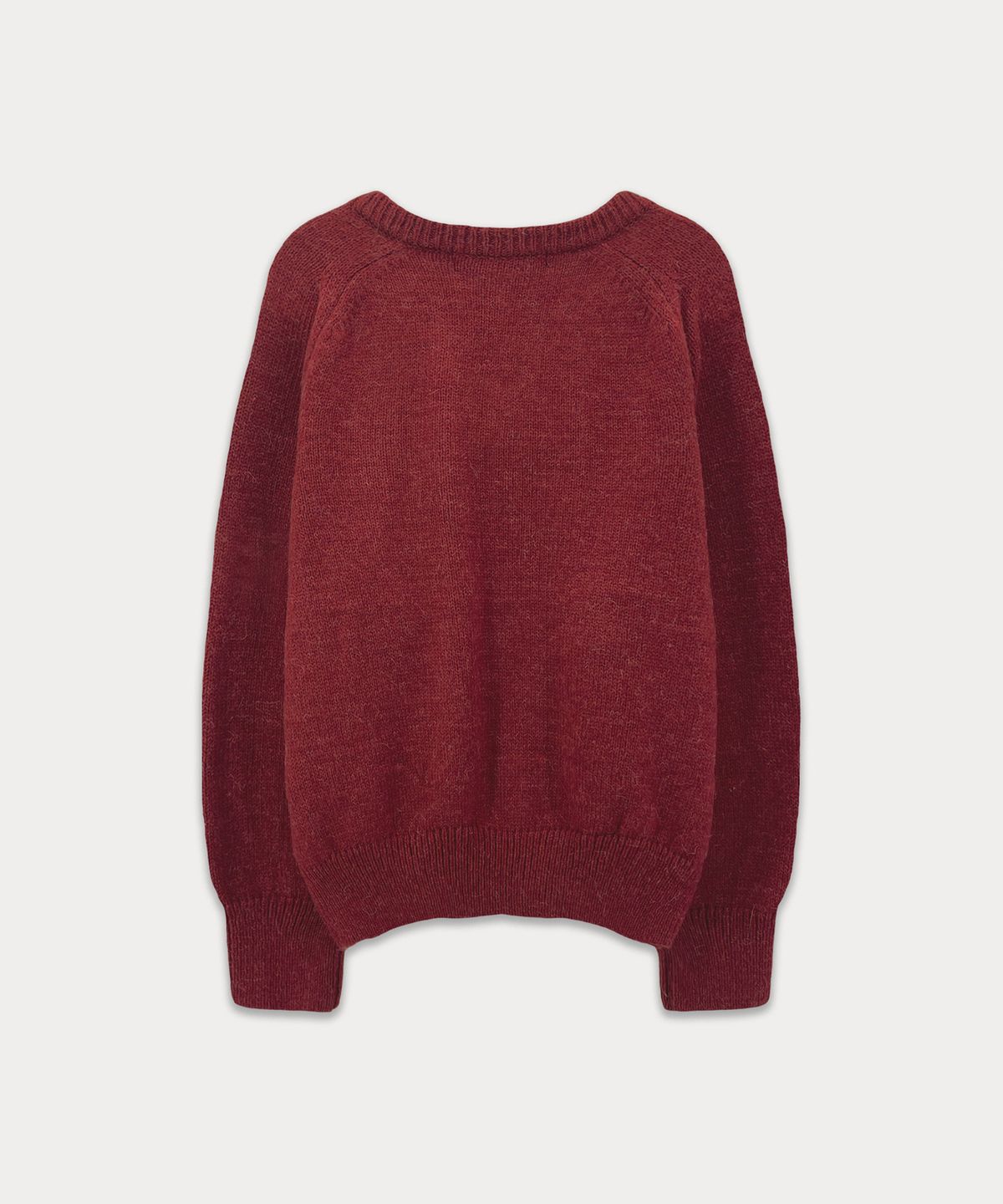 썸웨어버터(SOMEWHEREBUTTER) Hazel Alpaca V-Neck Knit - Vintage Red