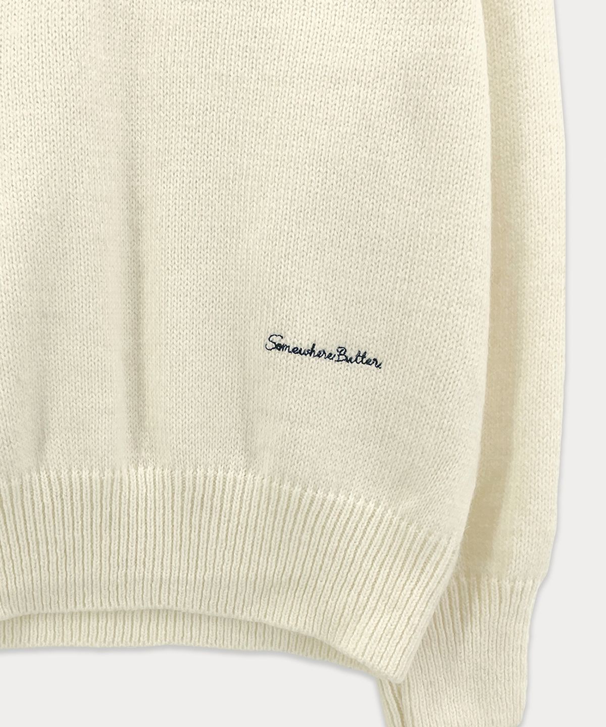 썸웨어버터(SOMEWHEREBUTTER) Hazel alpaca v-neck knit - Ivory