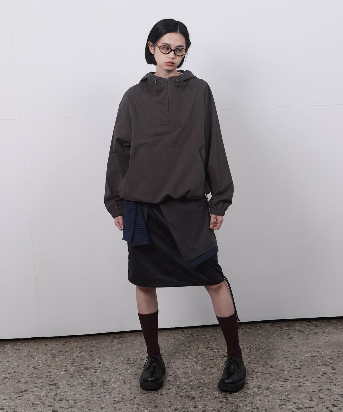 오헤시오(OHESHIO) HOODED ANORAK, BROWN