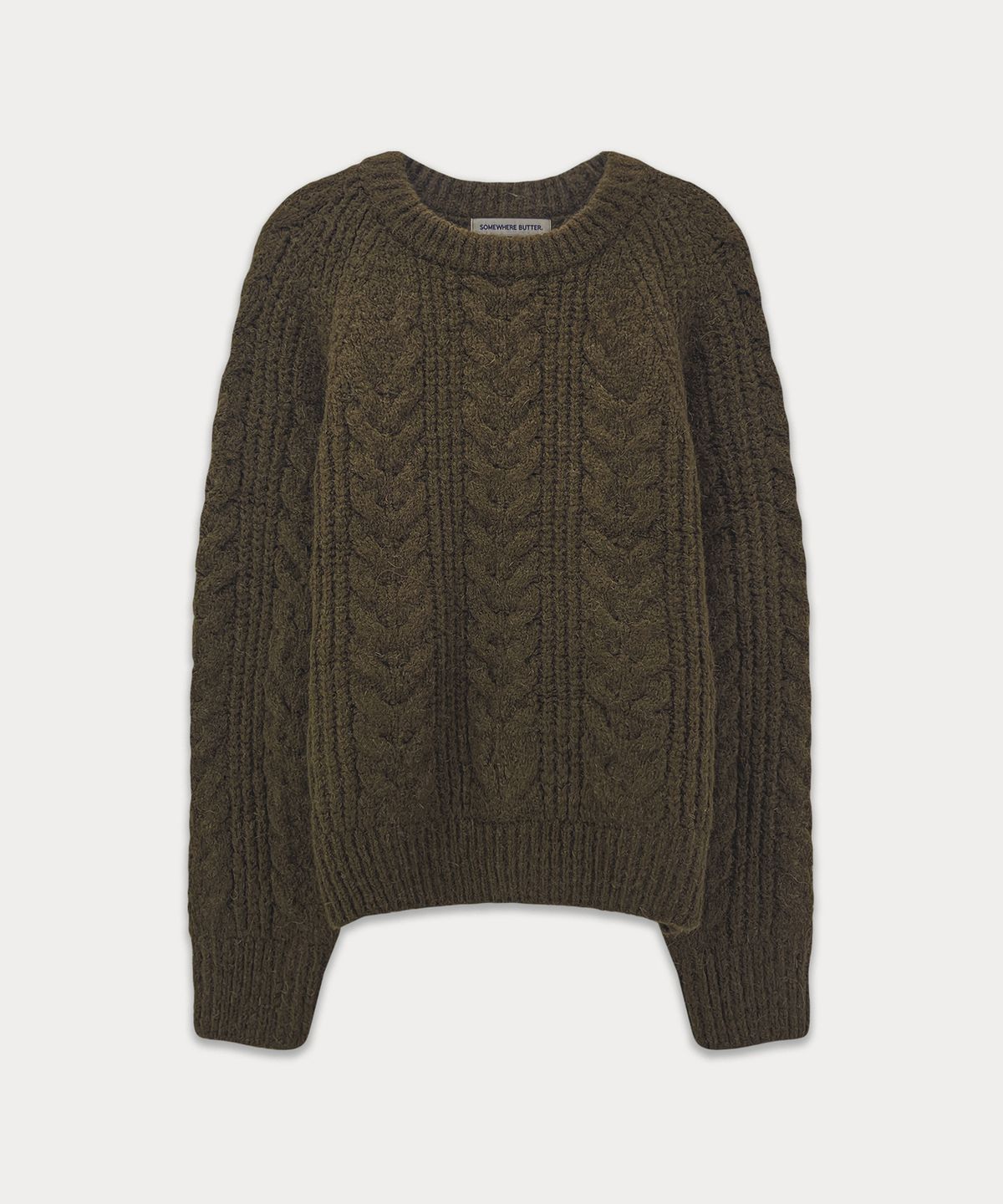 썸웨어버터(SOMEWHEREBUTTER) Chelsea alpaca cable knit - Brown