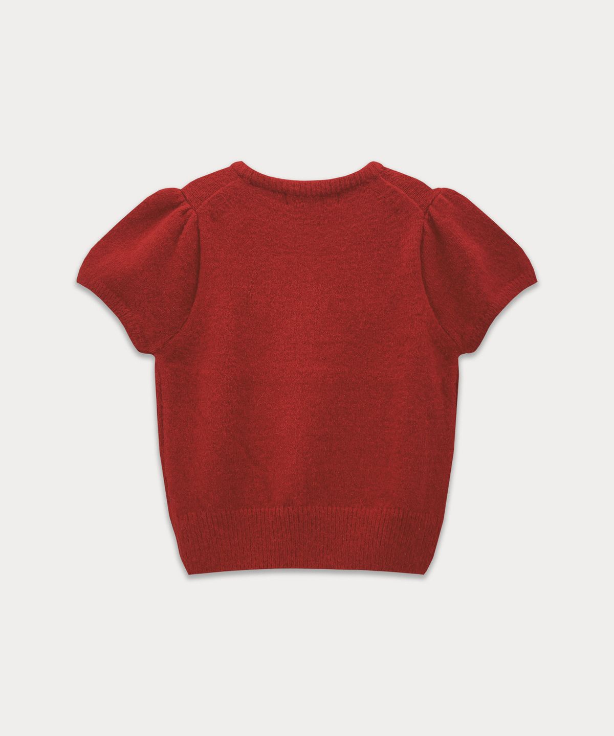 썸웨어버터(SOMEWHEREBUTTER) Emma Half Puff Knit - Red