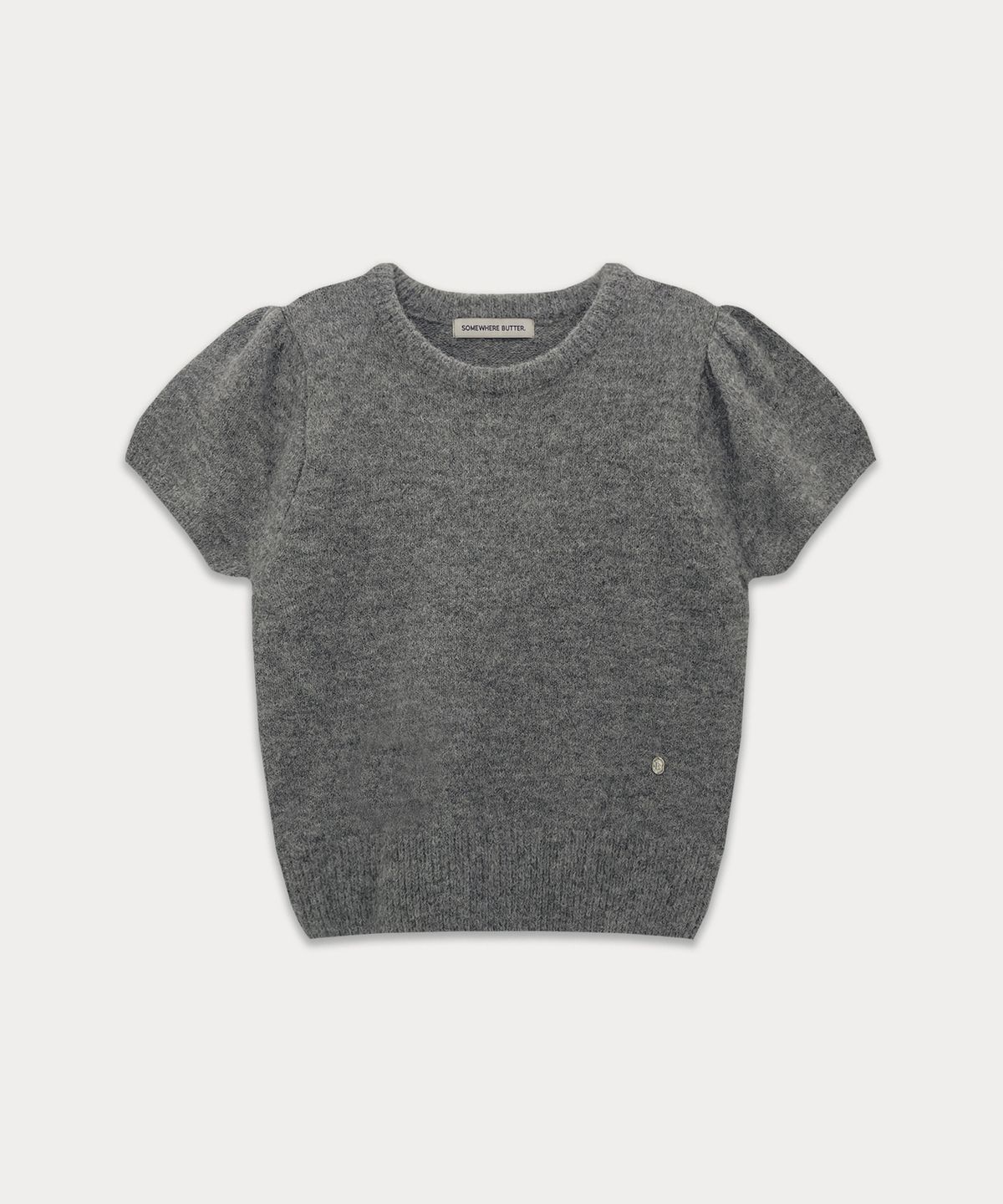썸웨어버터(SOMEWHEREBUTTER) Emma Half Puff Knit - Grey