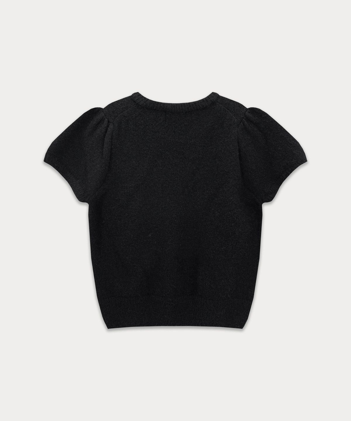 썸웨어버터(SOMEWHEREBUTTER) Emma Half Puff Knit - Black