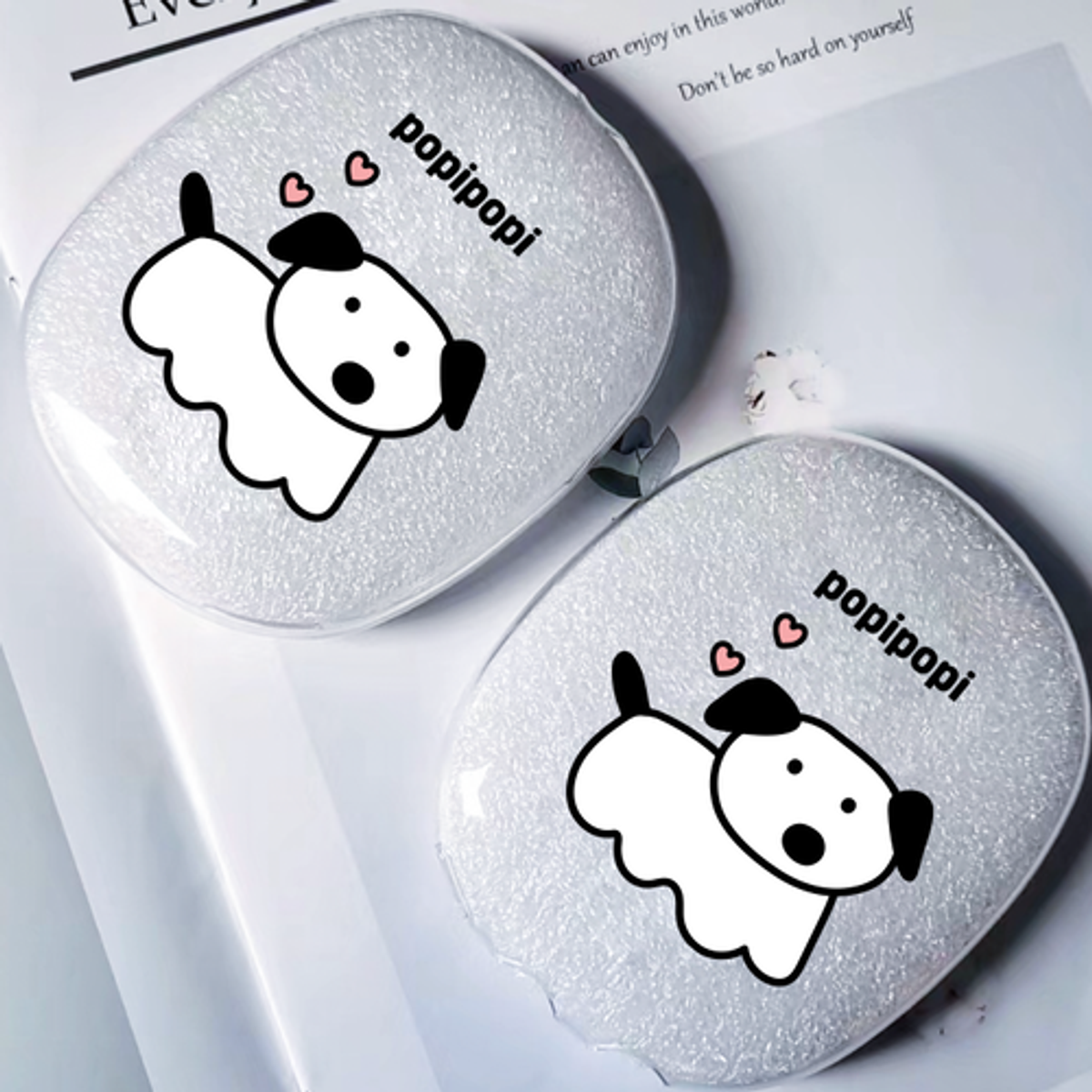 이레케이스앤굿즈(IRECASEGOODS) 포피포피펫 에어팟맥스 투명젤리 클리어 케이스