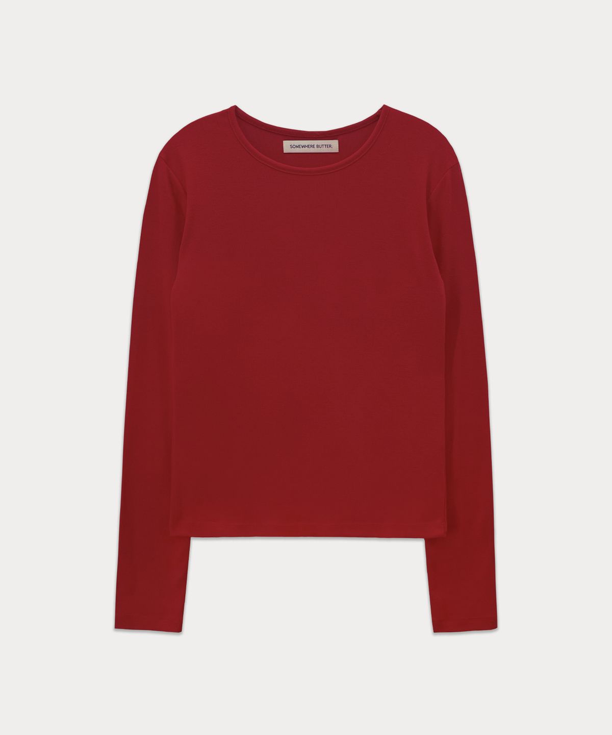 썸웨어버터(SOMEWHEREBUTTER) Lettering Long Top - Red