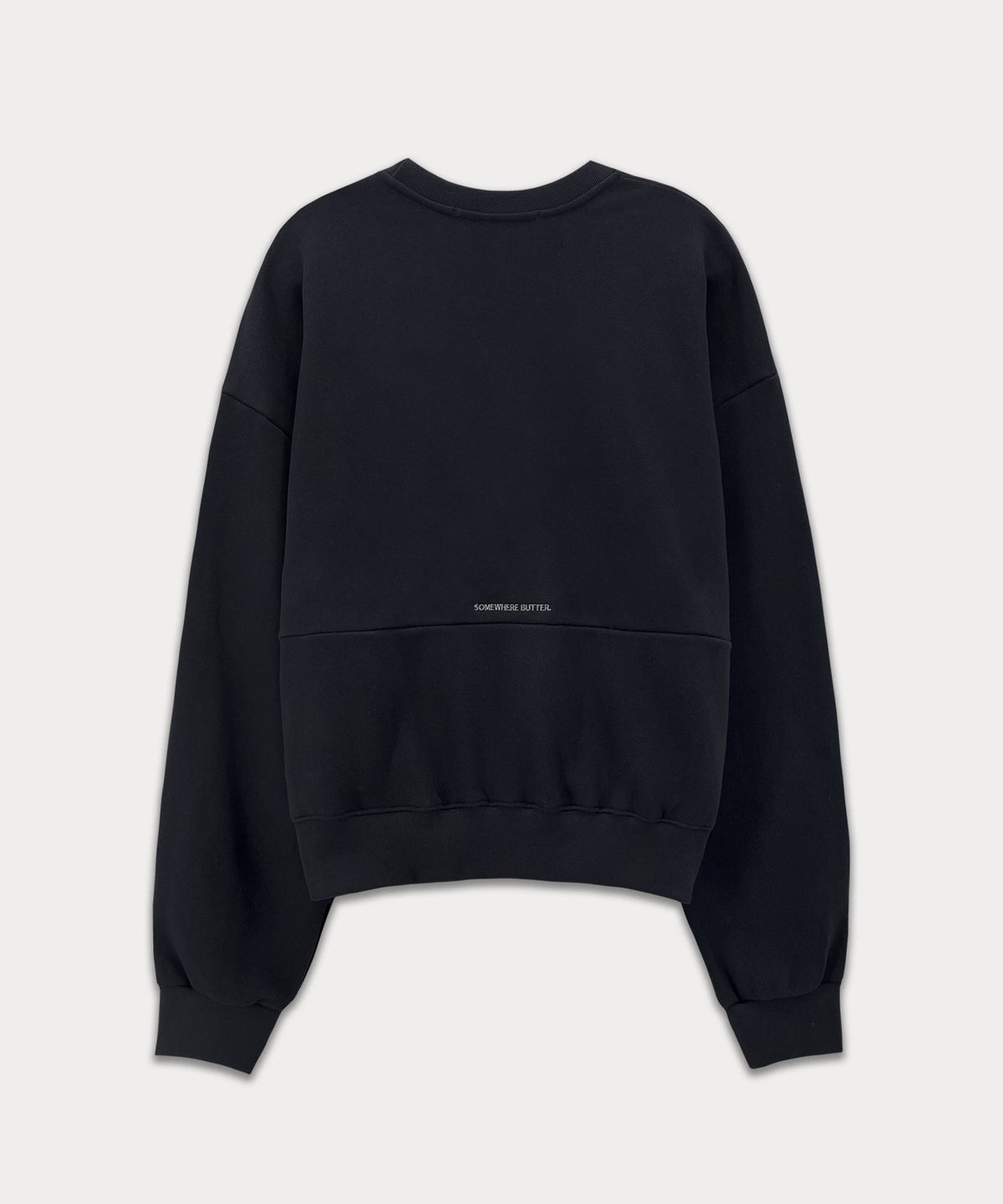 썸웨어버터(SOMEWHEREBUTTER) Check wave logo sweatshirt - Navy