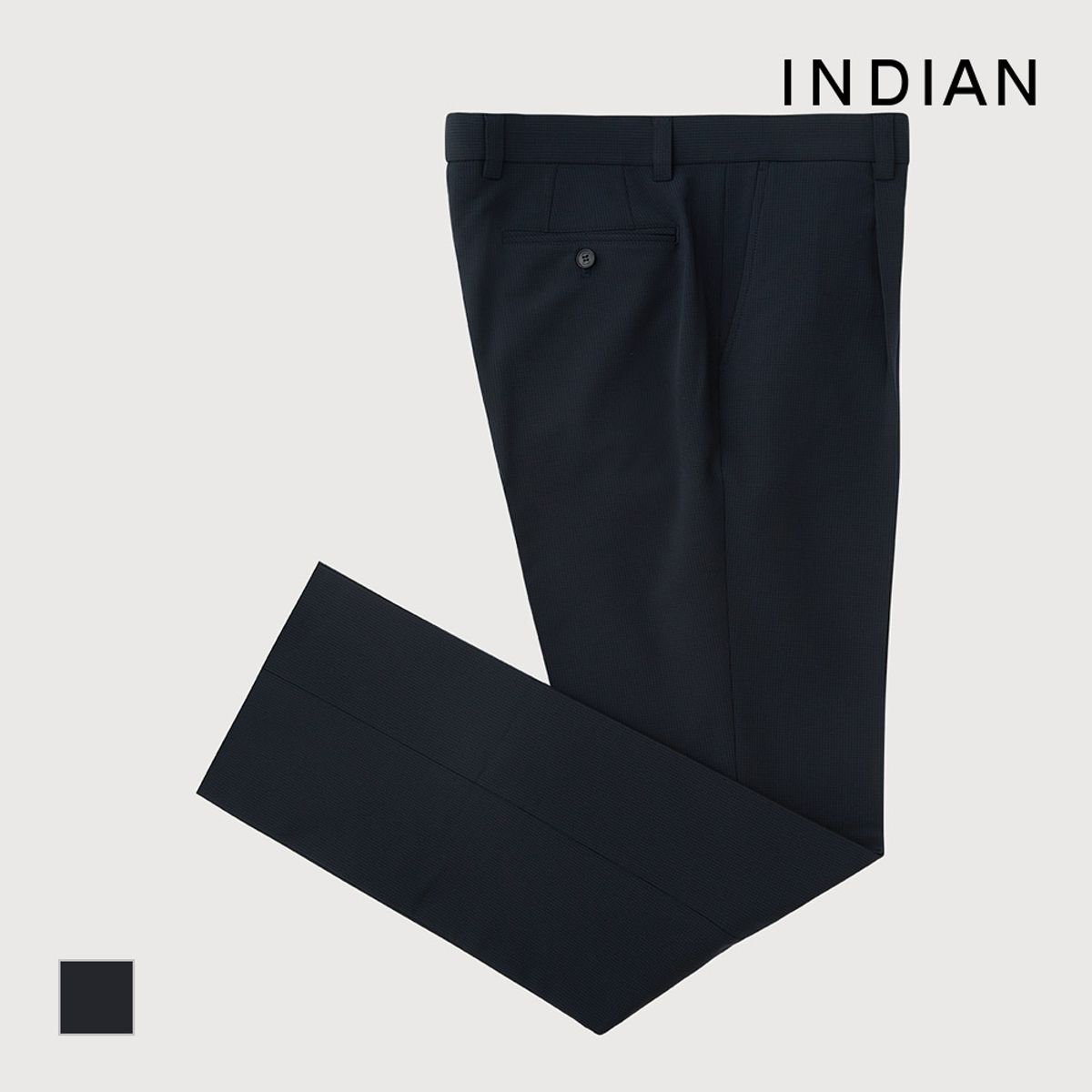 인디안(INDIAN) 잔조직 패턴 원턱 바지