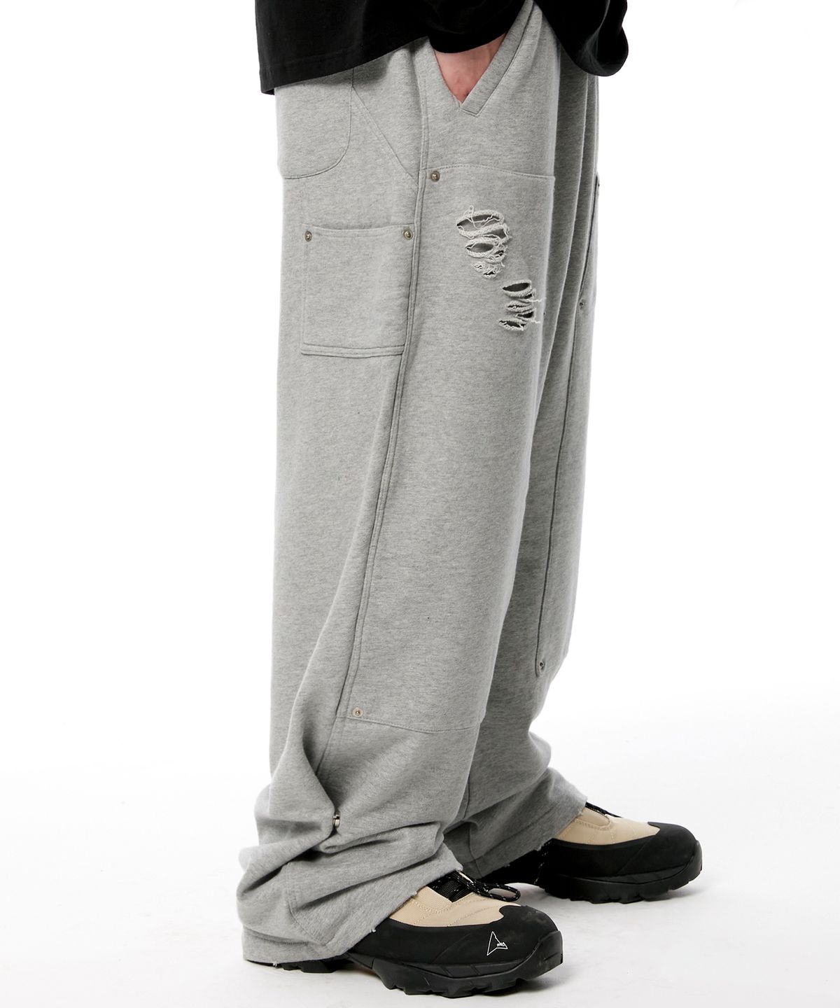 플레이버리즘(FLAVORISM) Destroyed Carpanter Wide Sweat Pants (TP0058-1)