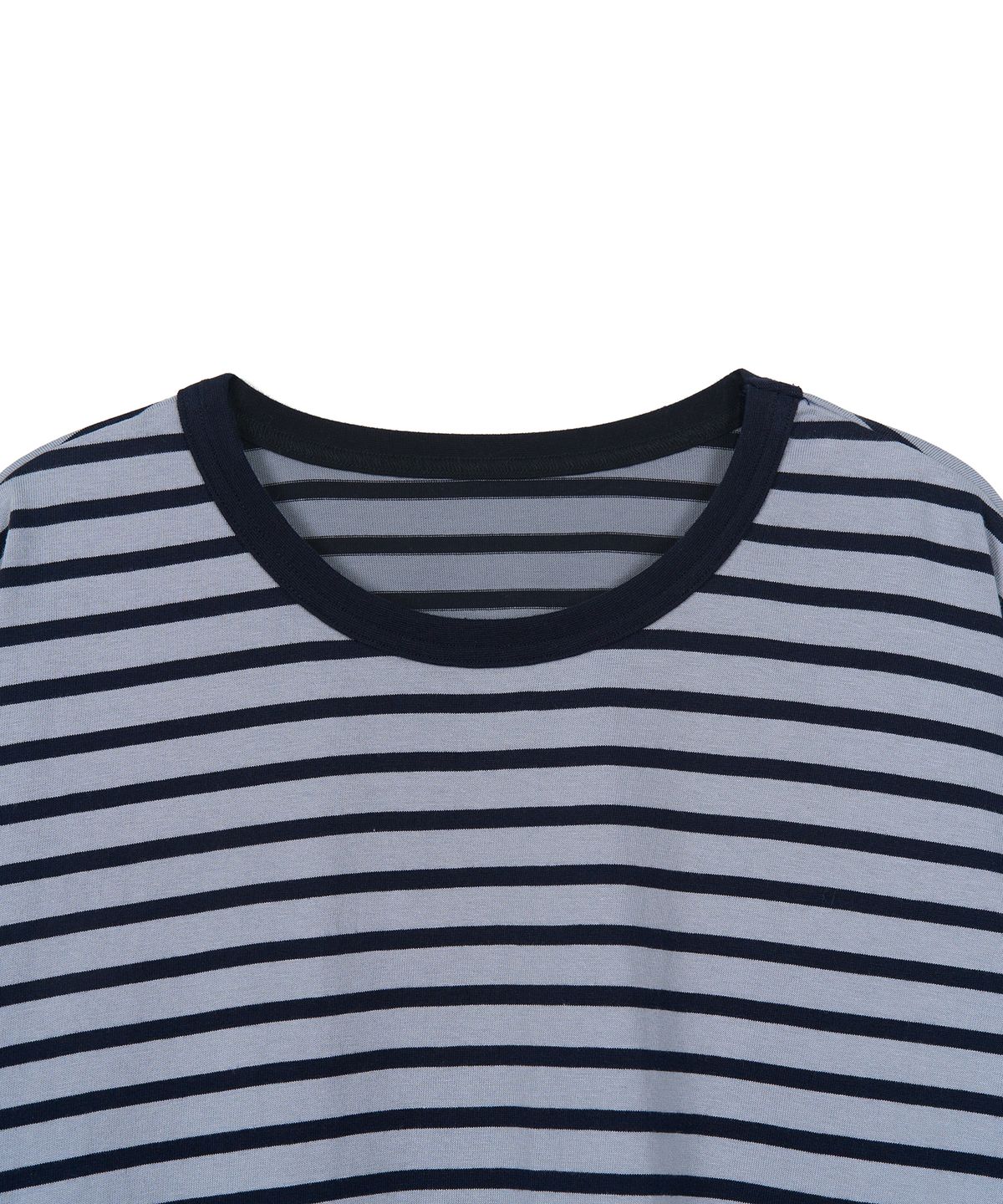 엑스컨테이너(EXCONTAINER) 루즈핏 스트라이프 롱슬리브 (NAVY/BLUE)